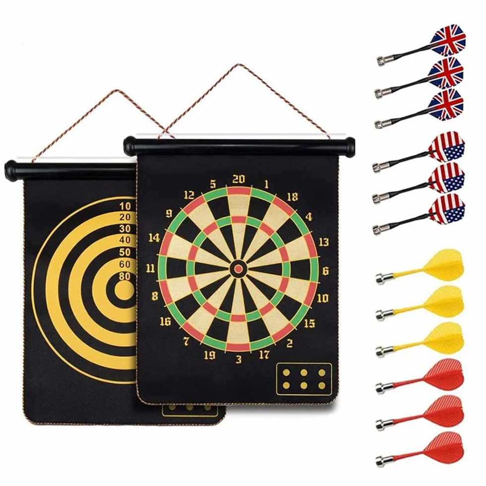 Magnétique Cible de Fléchette Ø38cm - Jeu de Fléchettes Sécurisé pour Enfants et Adultes