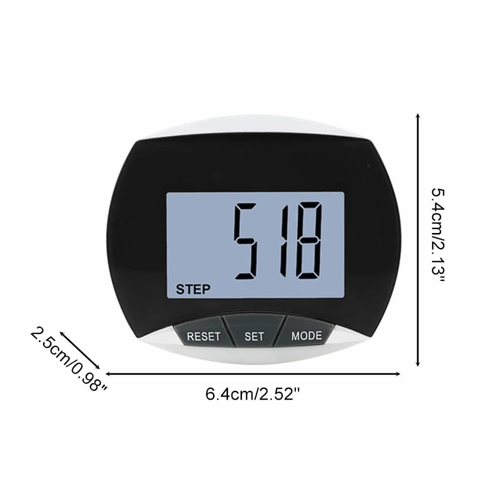 Podomètre 3D Numérique avec Moniteur Distance Marche Portable Compteur Calories Brûlées