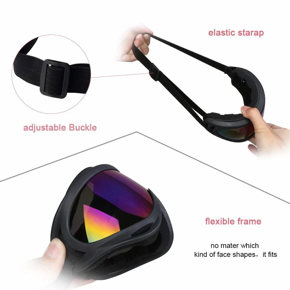 Vicloon Lunettes de Ski Masques Snowboard Protection Anti-poussière UV Anti-Buée Coupe-Vent
