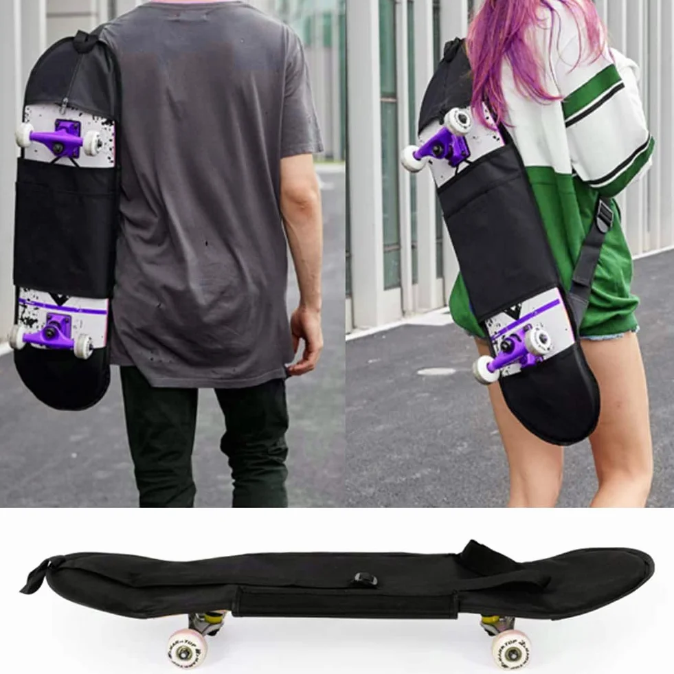 Sac à Dos Imperméable pour Skateboard avec Bretelles Réglables, Noir