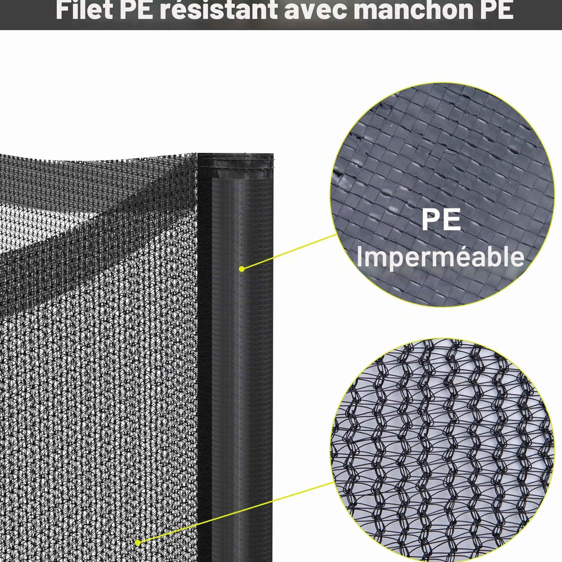 NONMON Filet de Trampoline Ø 244-423 cm, Filet de Sécurité Résistant aux UV avec Fermeture Éclair - Noir Bleu Vert Rose