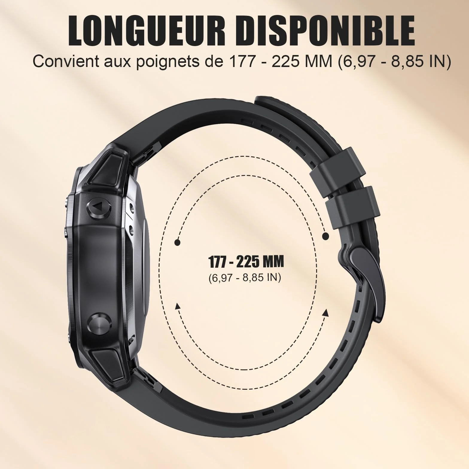 Bracelet Quickfit 22mm pour Garmin Fenix 5/6/7/7 pro/6 pro/5 plus, Forerunner 935/945/955/965, Epix Gen 2, Instinct/2, Approach S60, Quatix 7/6/5/7 pro (Noir)
