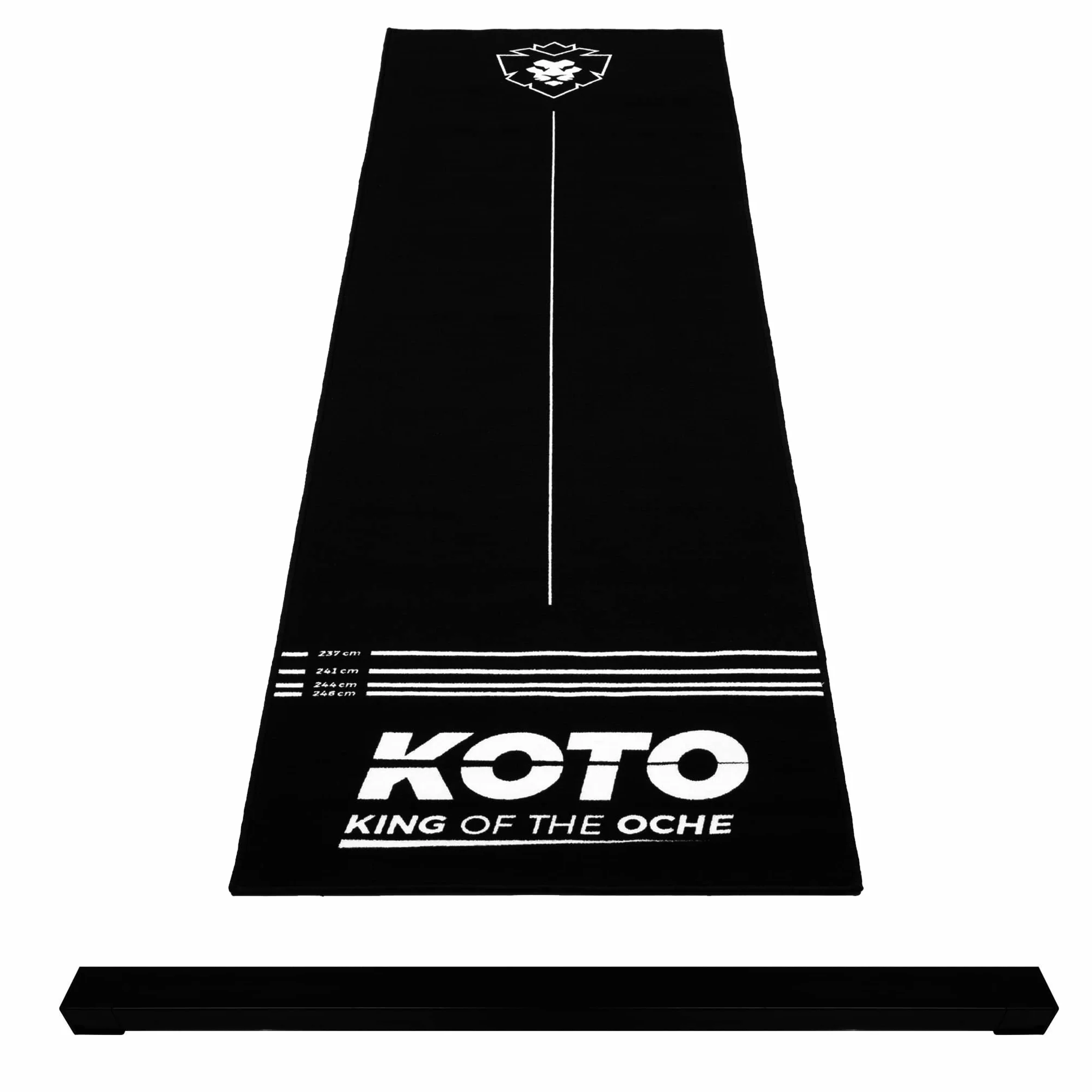 Tapis de Fléchettes Checkout Oche Noir 285 x 80 cm Antidérapant avec Indicateur de Score