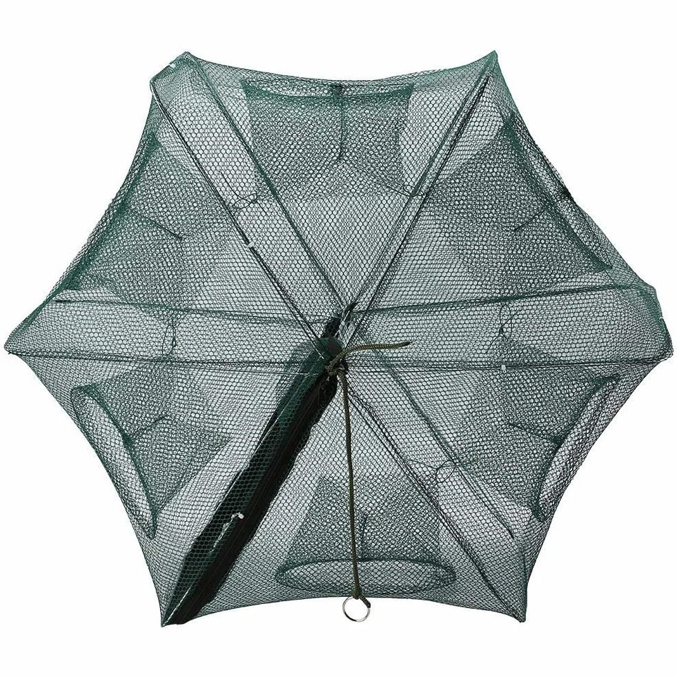 Nasse à Poisson 6 Trous – Filet de Pêche Automatique Pliable, Nasse à Écrevisses 58x22cm 150g