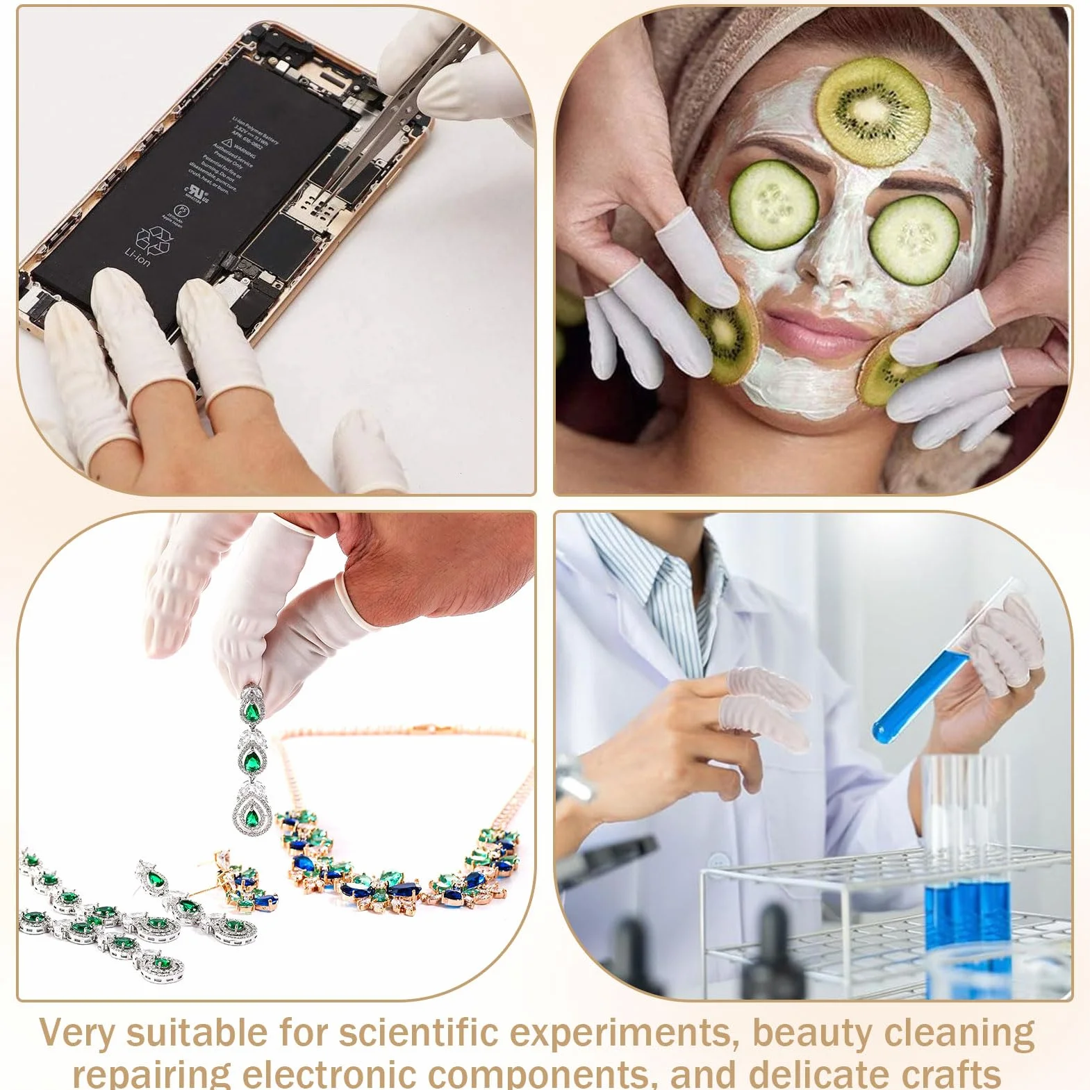 Doigtiers en Latex, Doigts de Protection Imperméables, Doigtier Silicone pour Tatouage