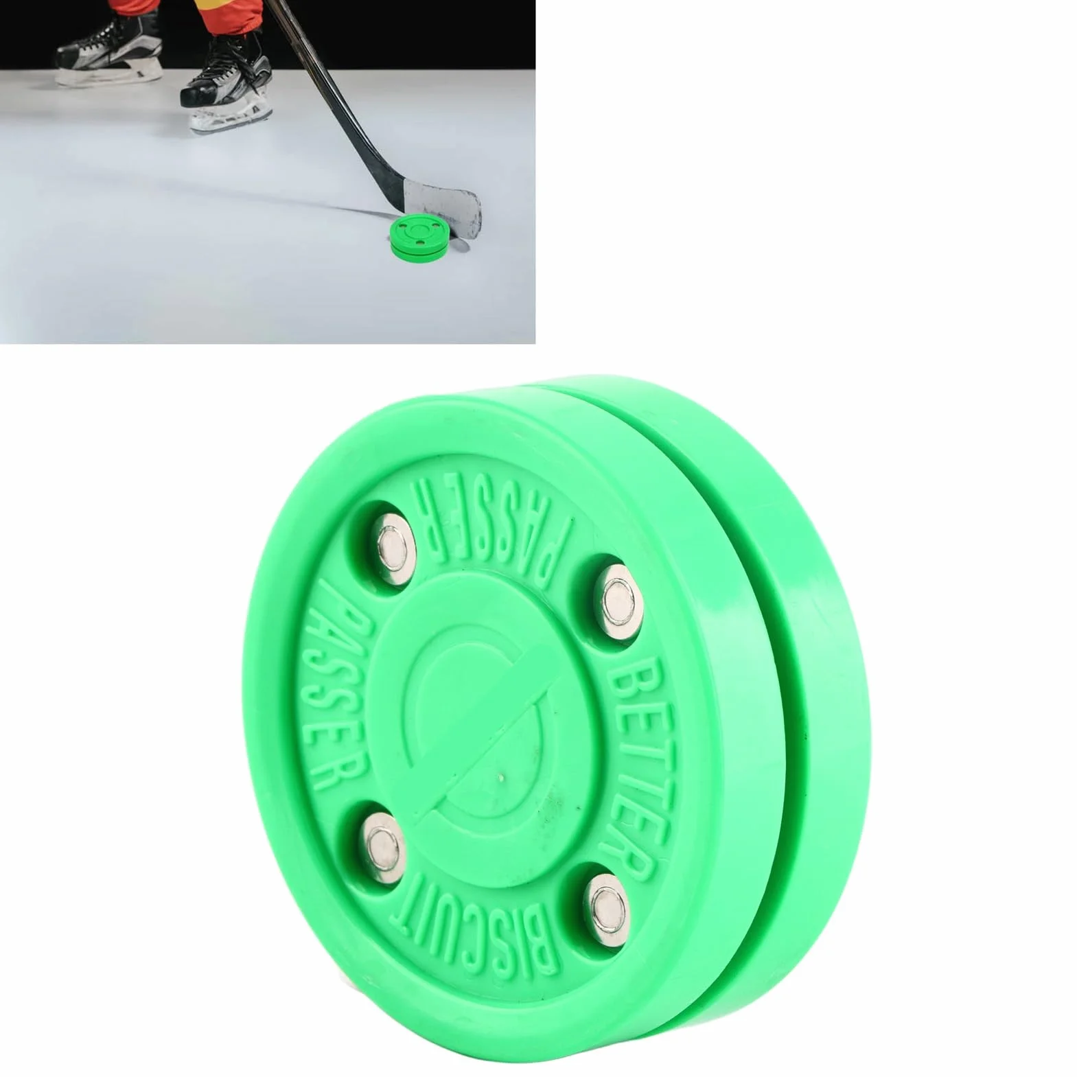 Puck de Hockey Polyoxyméthylène Green pour Entraînement Quotidien Accessoires de Table de Jeu