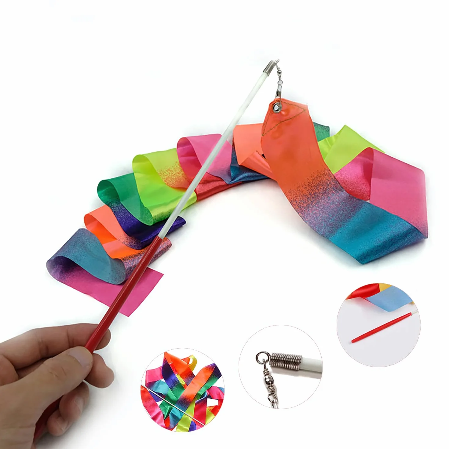 DaiUni Ruban Danse Scintillant 2m Gymnastique Rythmique pour Enfants Filles Danse Artistique