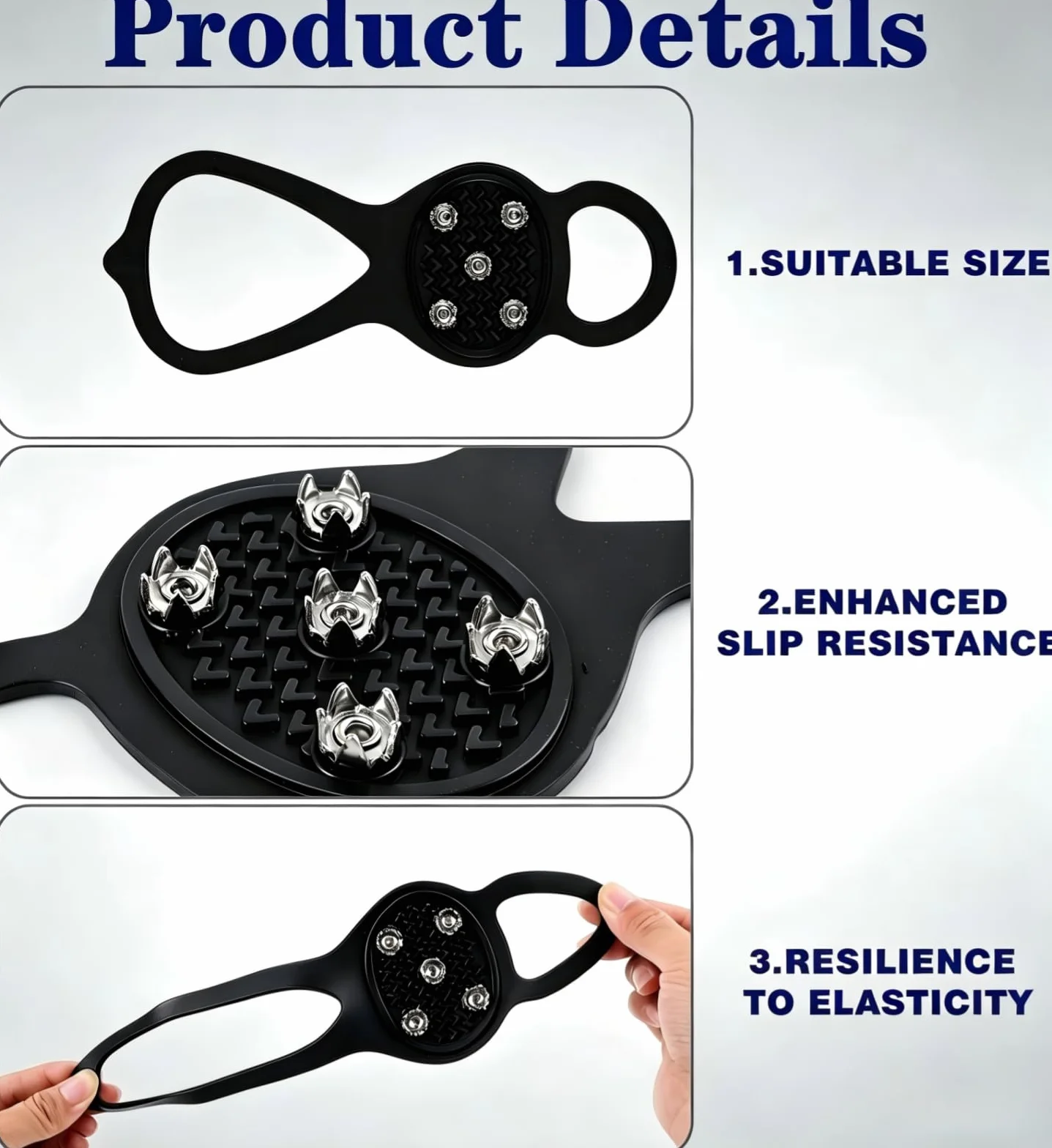 Crampons Neige Chaussures Randonnée Pointes Acier Inoxydable Protection Facile Enfiler Sports Hiver Extérieur