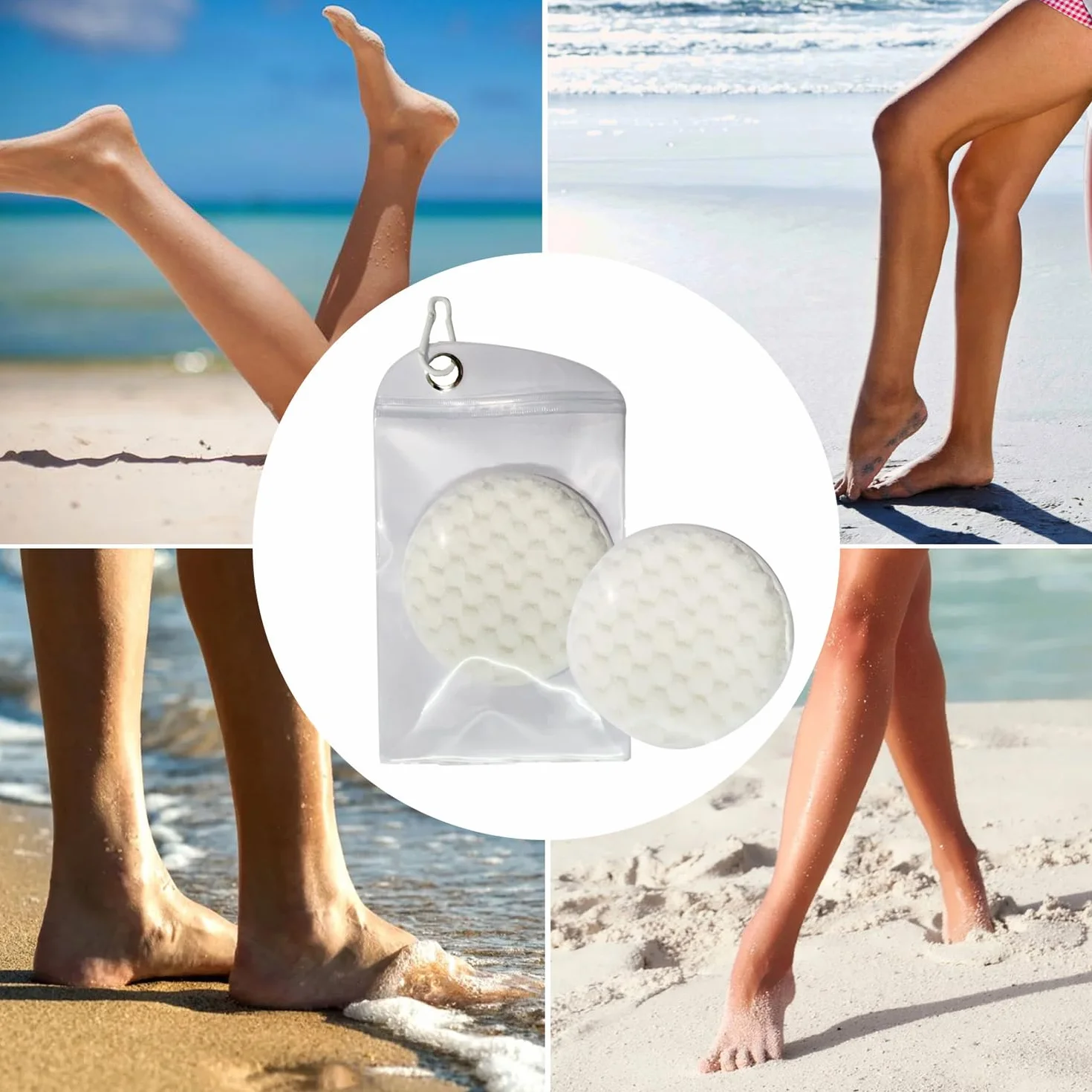 Gants D'enlèvement du Sable Accessoires Plage Blanc 1 Pièce Brosses à Portables la Plage Gant de Enlever Le Essuyer Sable pour Les Activités Volley Ball Nettoyage Corps