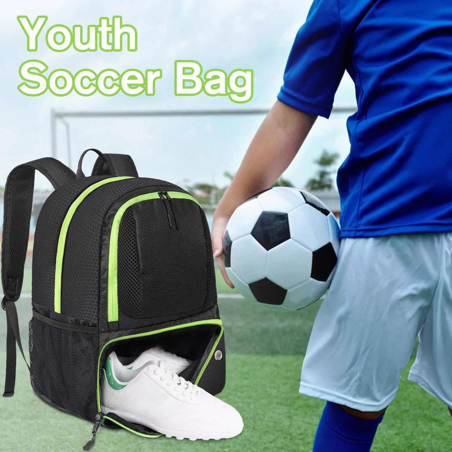 YOREPEK Sac à Dos de Football Étanche avec Compartiment Chaussures