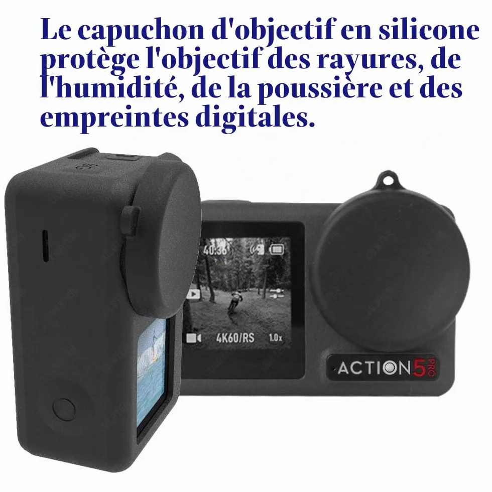 ULBTER Protection d'écran DJI Osmo Action 5 Pro + capuchon d'objectif 2+6 pièces 0,3 mm dureté 9H verre trempé anti-rayures