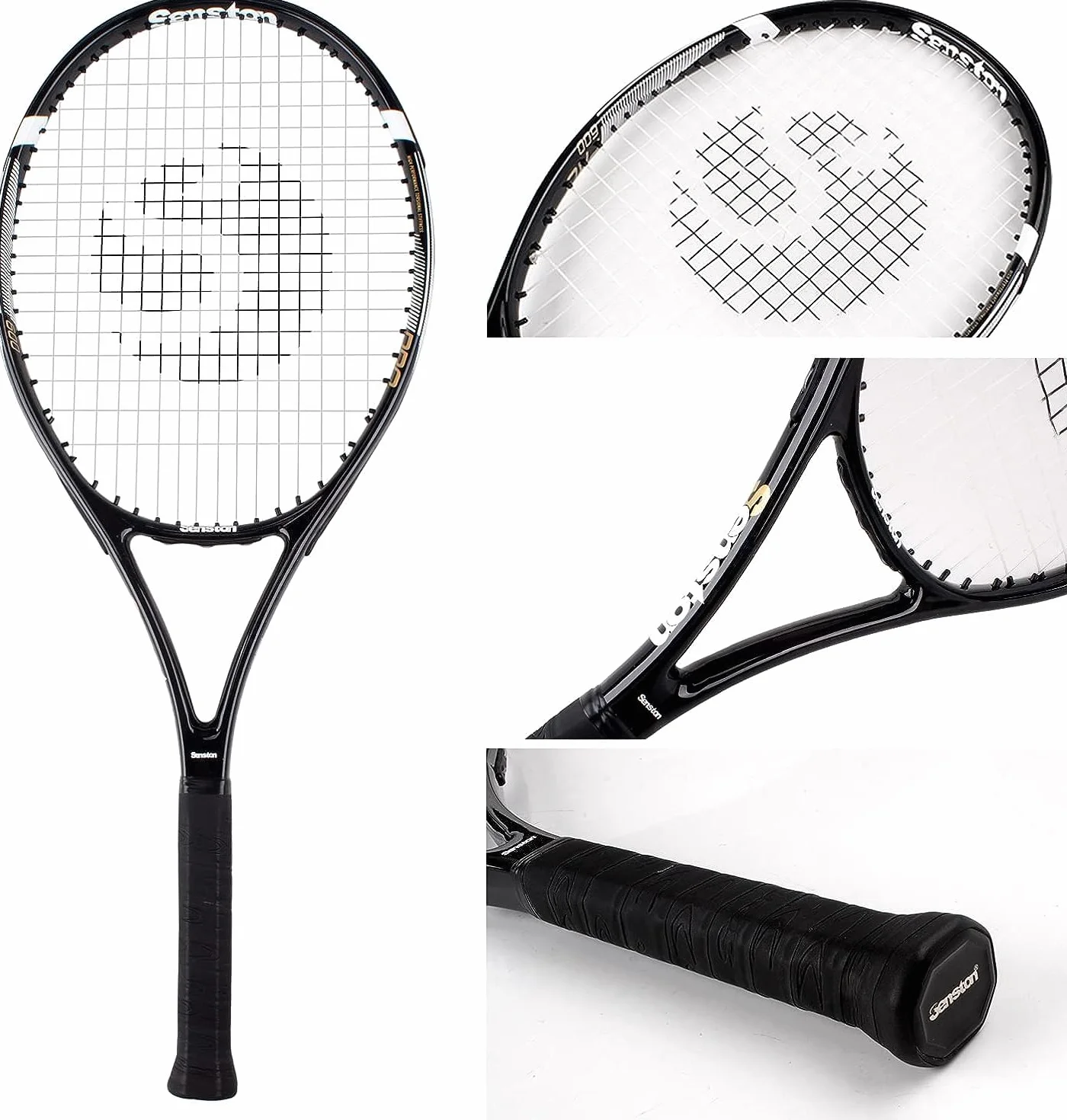 Senston Raquettes de Tennis 68,6 cm 27 pouces 2 Joueurs 3 Balles 2 Surgrips
