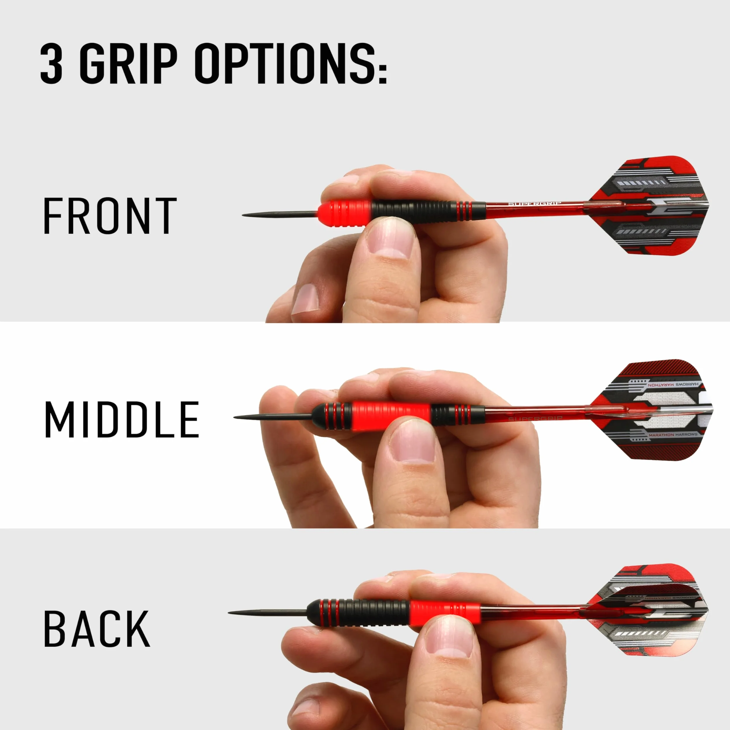 Harrows Ace Rubber Brass Soft Tip Darts Set 16g 18g - Tiges Supergrip, Volants Micron Marathon, Étui Voyage