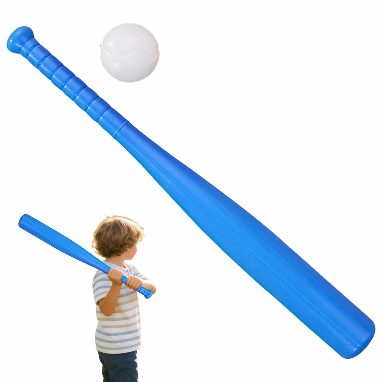 Batte de baseball en PVC avec poignée ergonomique pour l'entraînement - Jeu avec balle pour hommes, femmes, garçons