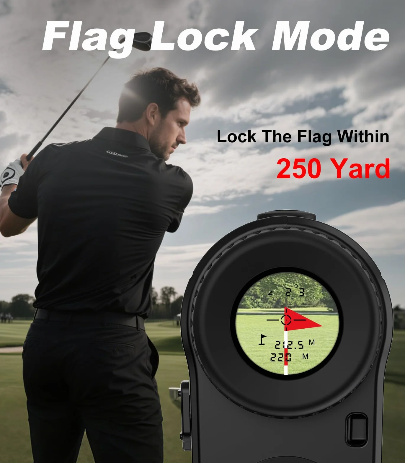 Télémètre de golf avec pente 914 m grossissement 6x vibration verrouillage mât de drapeau rechargeable