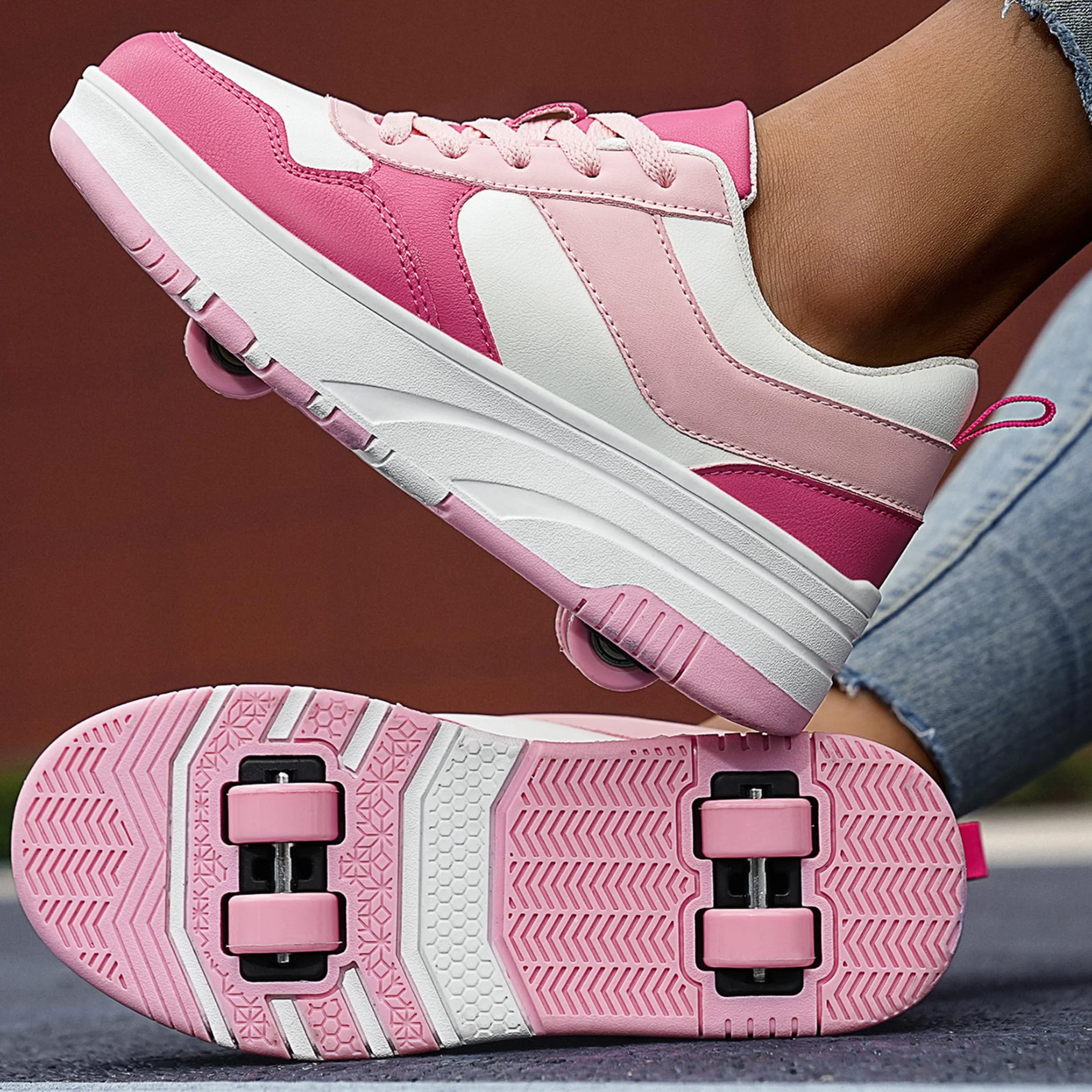 Chaussures de skate à roulettes amovibles pour enfants