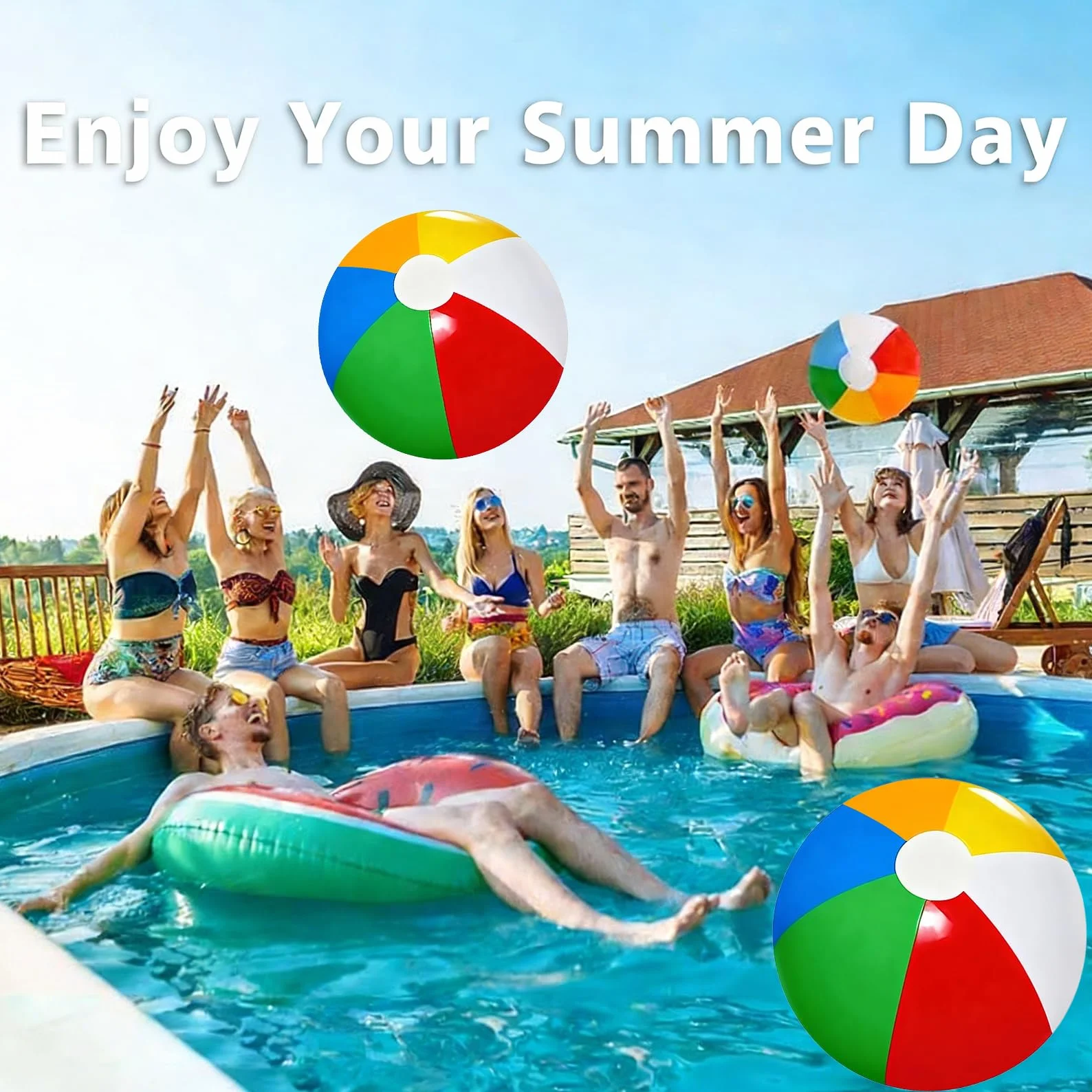 Ballons de water-ball 40 cm lot de 2, jouets de piscine gonflables