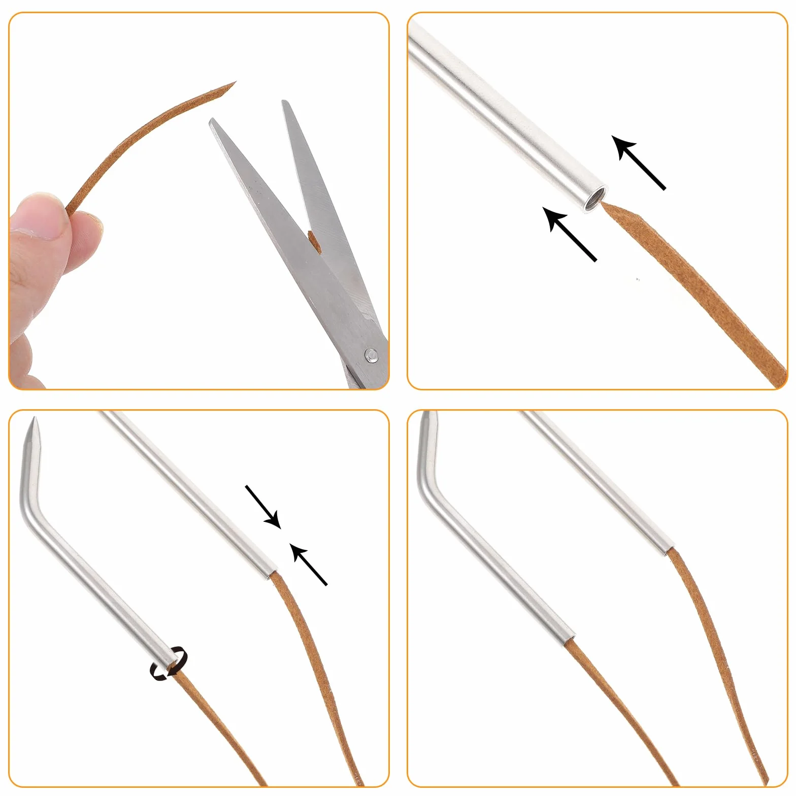Aiguilles à lacets en cuir acier inoxydable pour réparation gant baseball softball - Lot de 5
