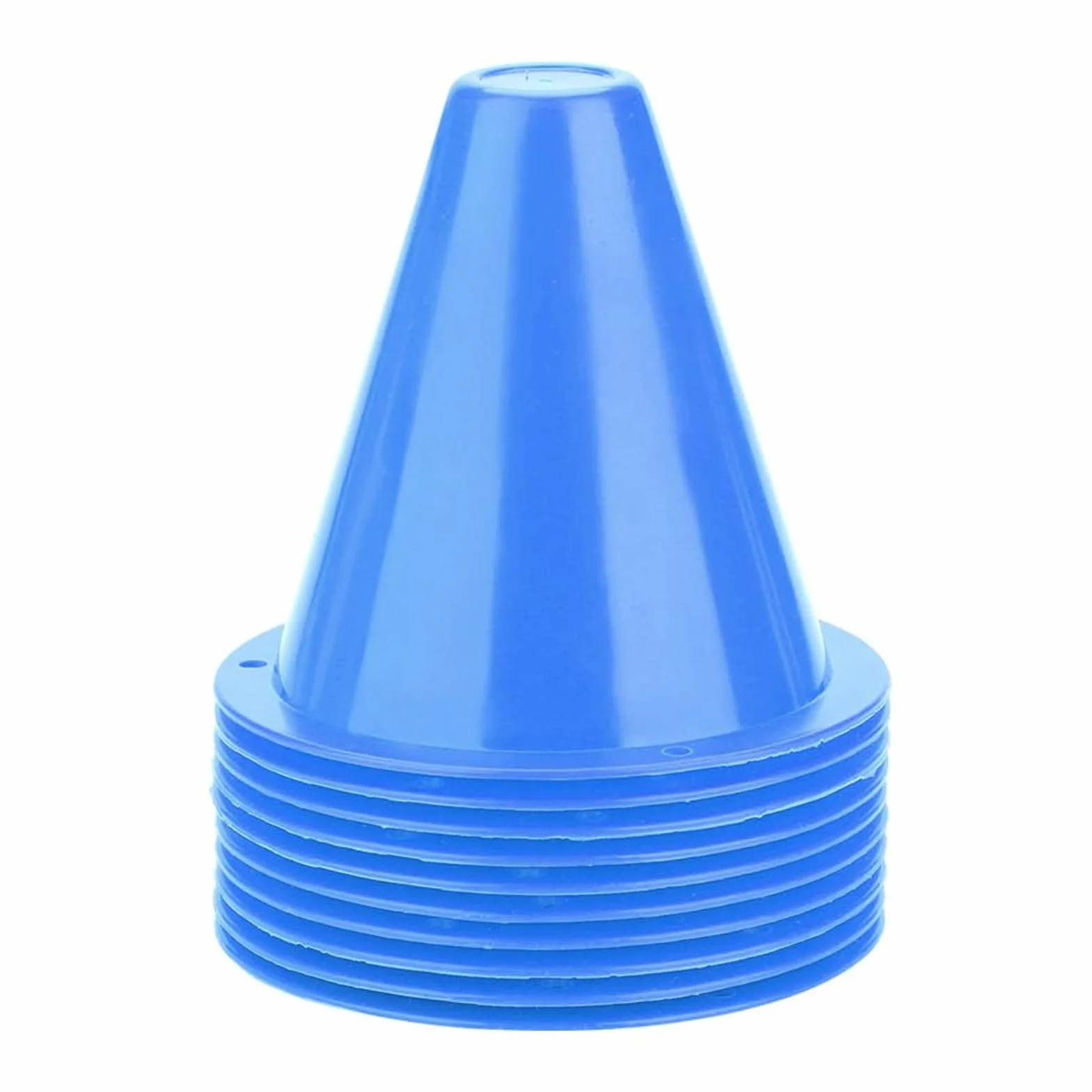 Broco 10pcs Football Cône en Plastique Porte-barrières Marqueur Bleu