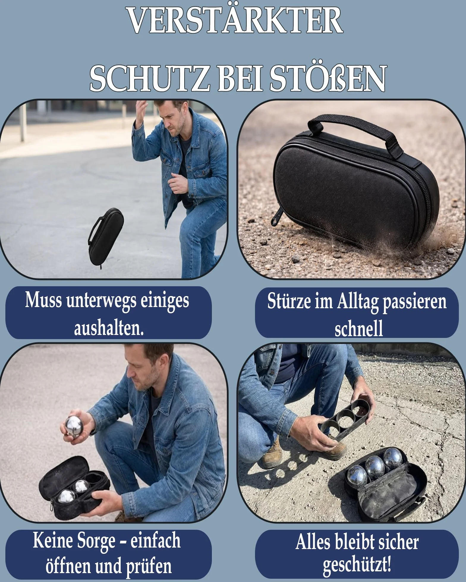 Sacoche Boule de Pétanque pour 3 Boules – Étui de Transport Solide – Accessoire Pétanque
