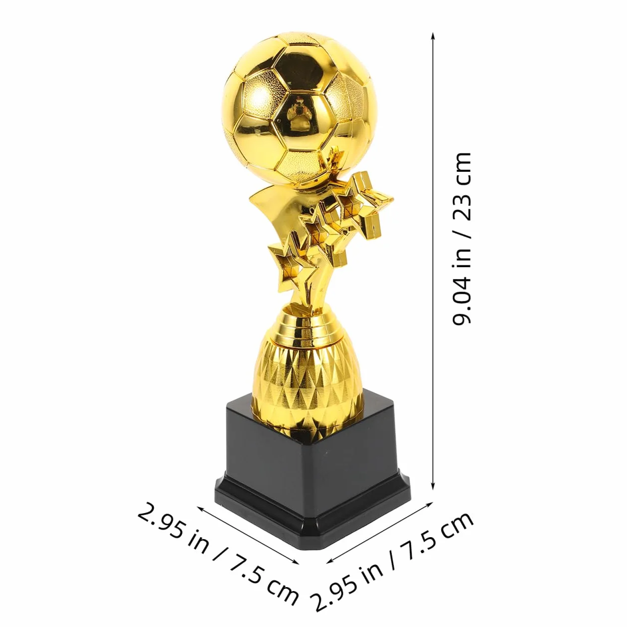 Toyvian Trophée Football Coupe du Monde Ballon Doré Récompense Vainqueur 9,04 x 2,95 x 2,95 Pouces