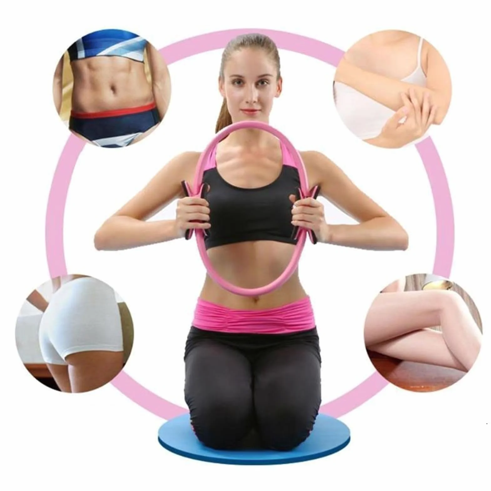 Ensemble Pilates Yoga 5 Pièces Kit Pilates Maison Accessoires Gymnastique Portables