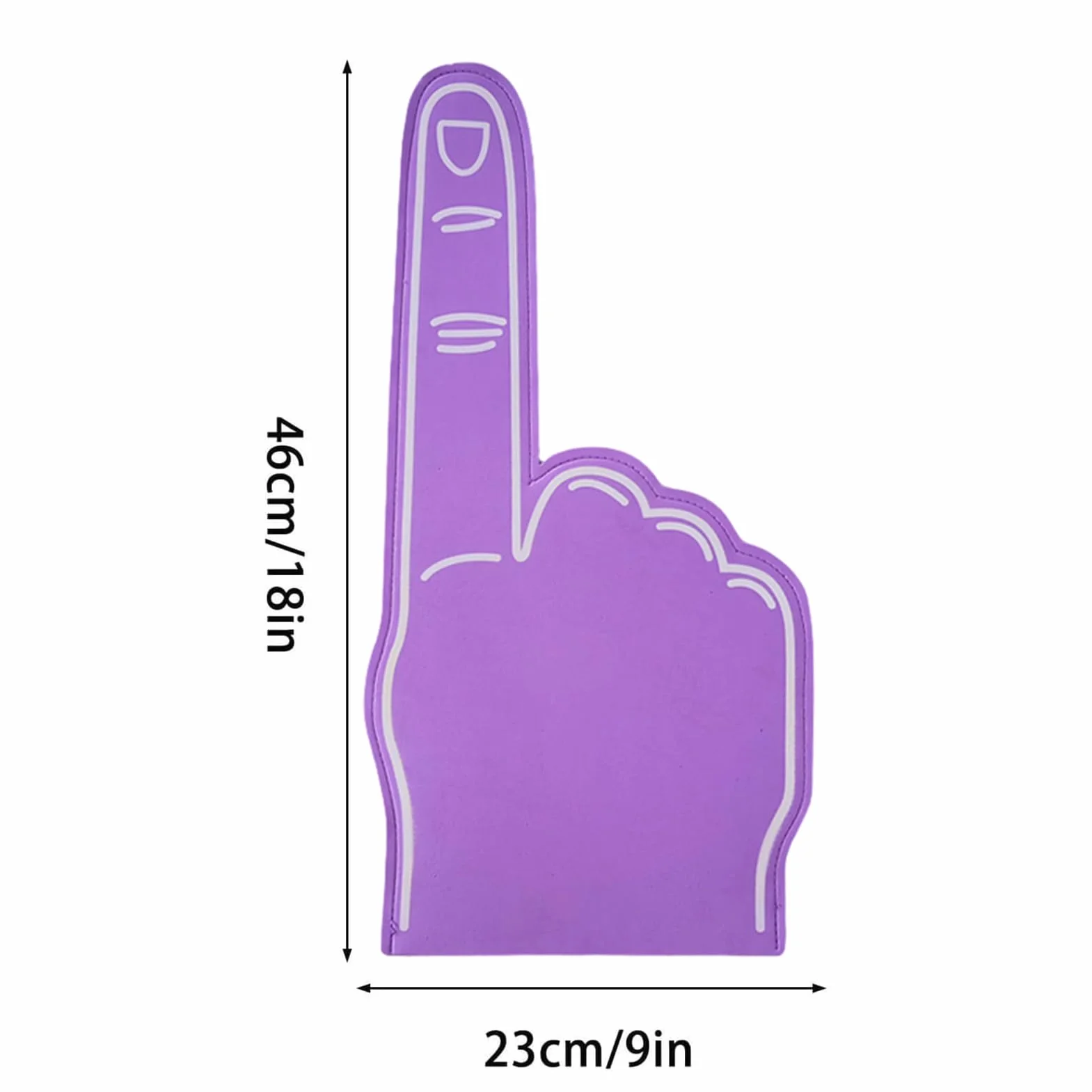 Lot de 2 doigts géants en mousse 45,7 cm pour fans de sport