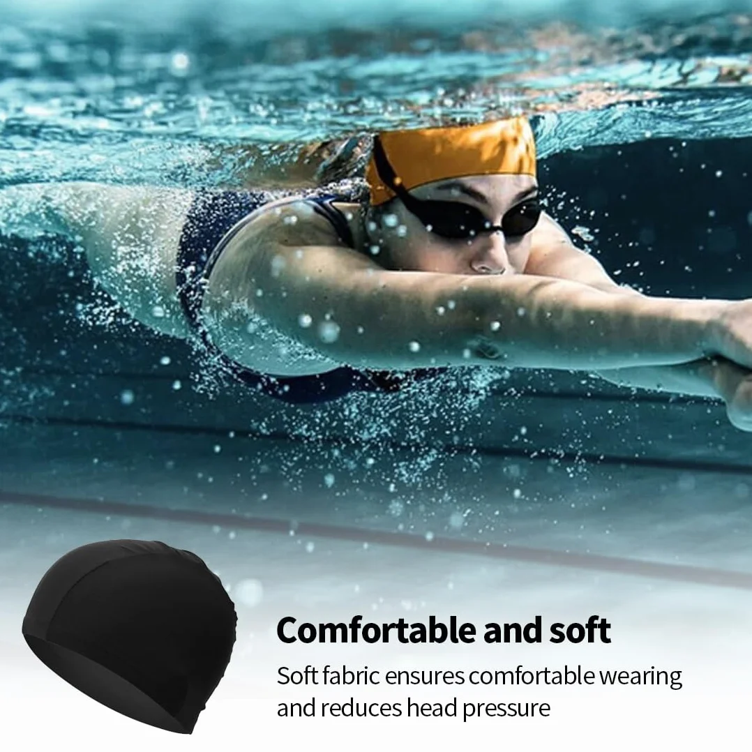 Bonnet de Bain en Tissu Élastique Confortable pour Femme Homme
