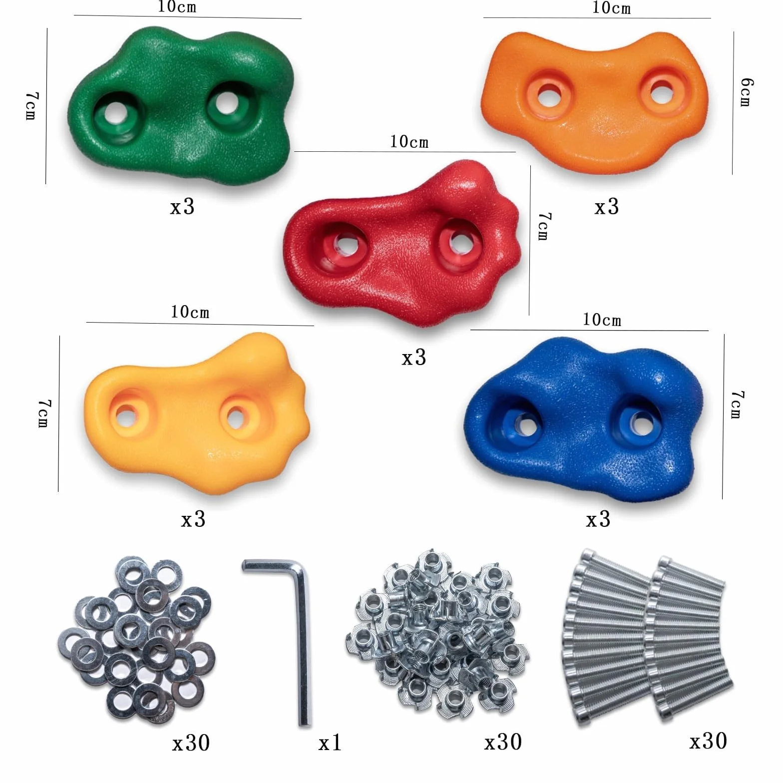 CIMOYBAI Prises d'escalade pour Enfants Multicolores avec Vis de Fixation pour Murs d'escalade
