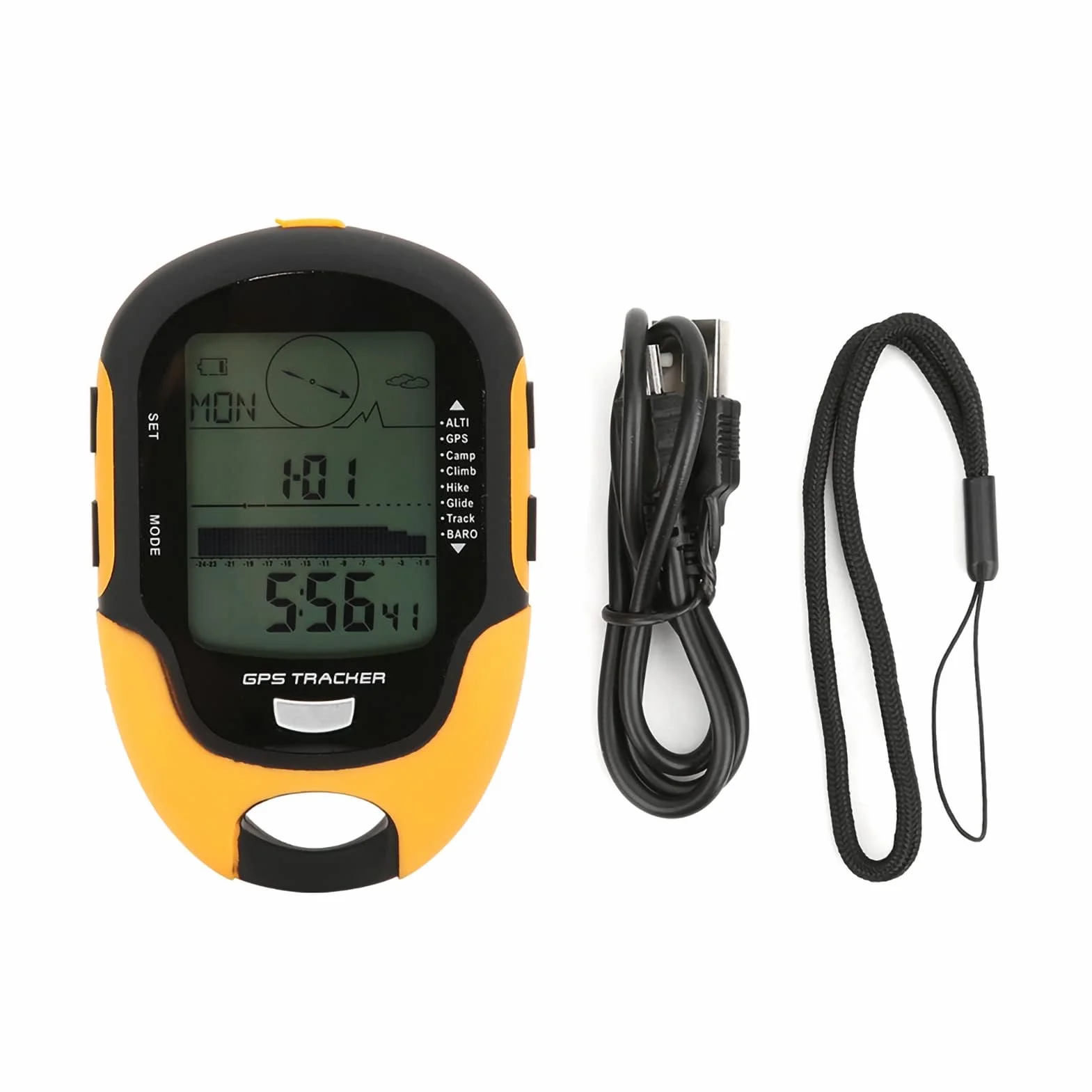 Agatige GPS Navigation Tracker IPX4 Altitude Meter Portable Handheld Digital Baromètre Numérique Rechargeable USB Randonnée Chasse