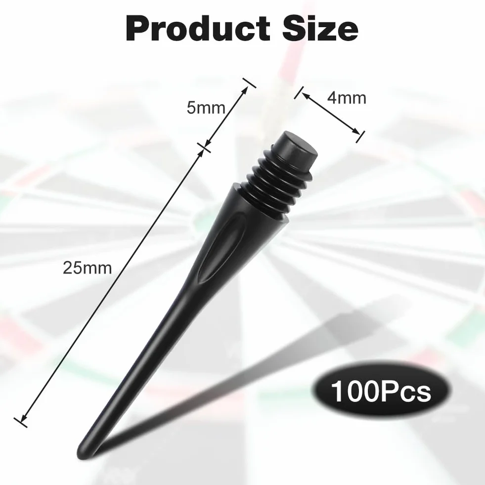 Flintronic 100/200 Pièces Pointes de Fléchettes, Embout avec Filetage 2BA, Souple, Rechange pour Débutants