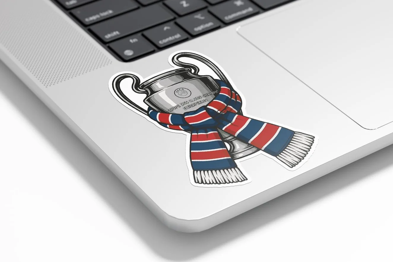 Autocollants Stickers PSG Coupe d'Europe Vinyle Résistant Eau UV 9cm Déco Extérieur