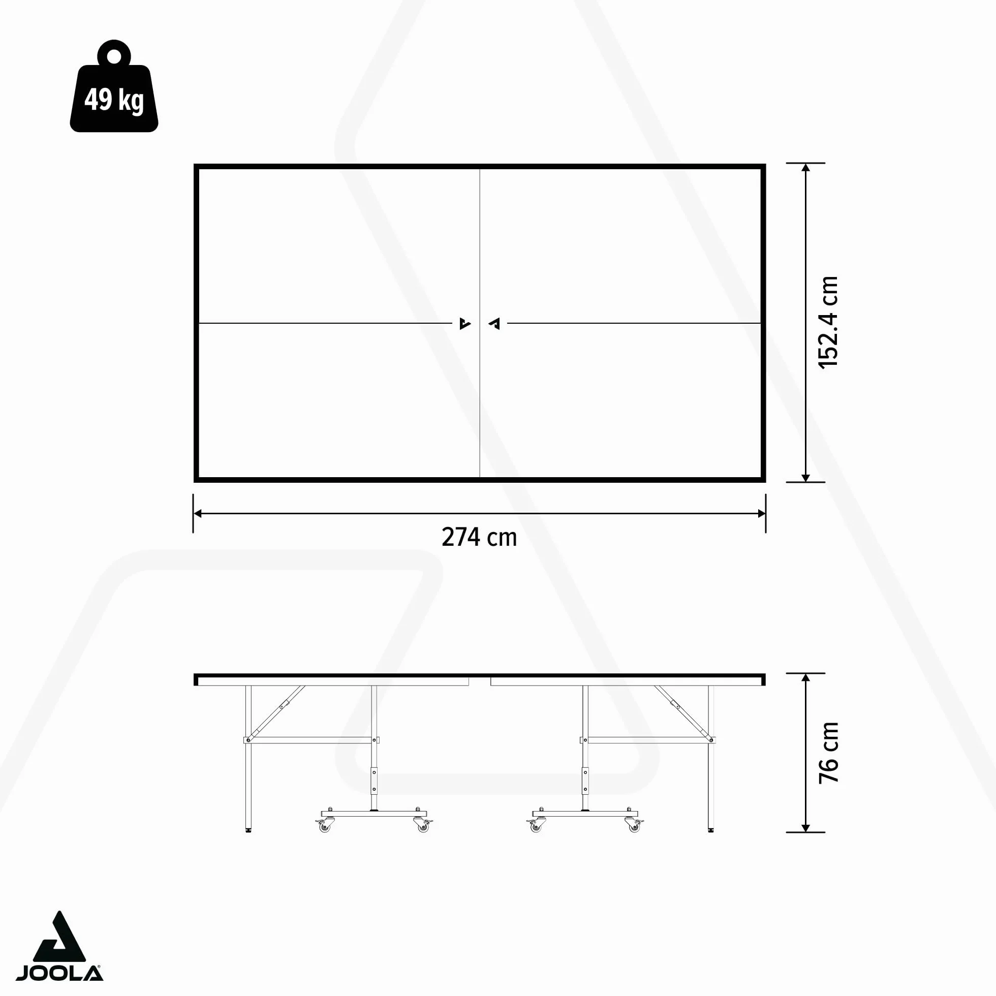 JOOLA Table de ping-Pong Professionnelle Aluminium 6 mm Surface Composite résistante aux intempéries Montage Rapide