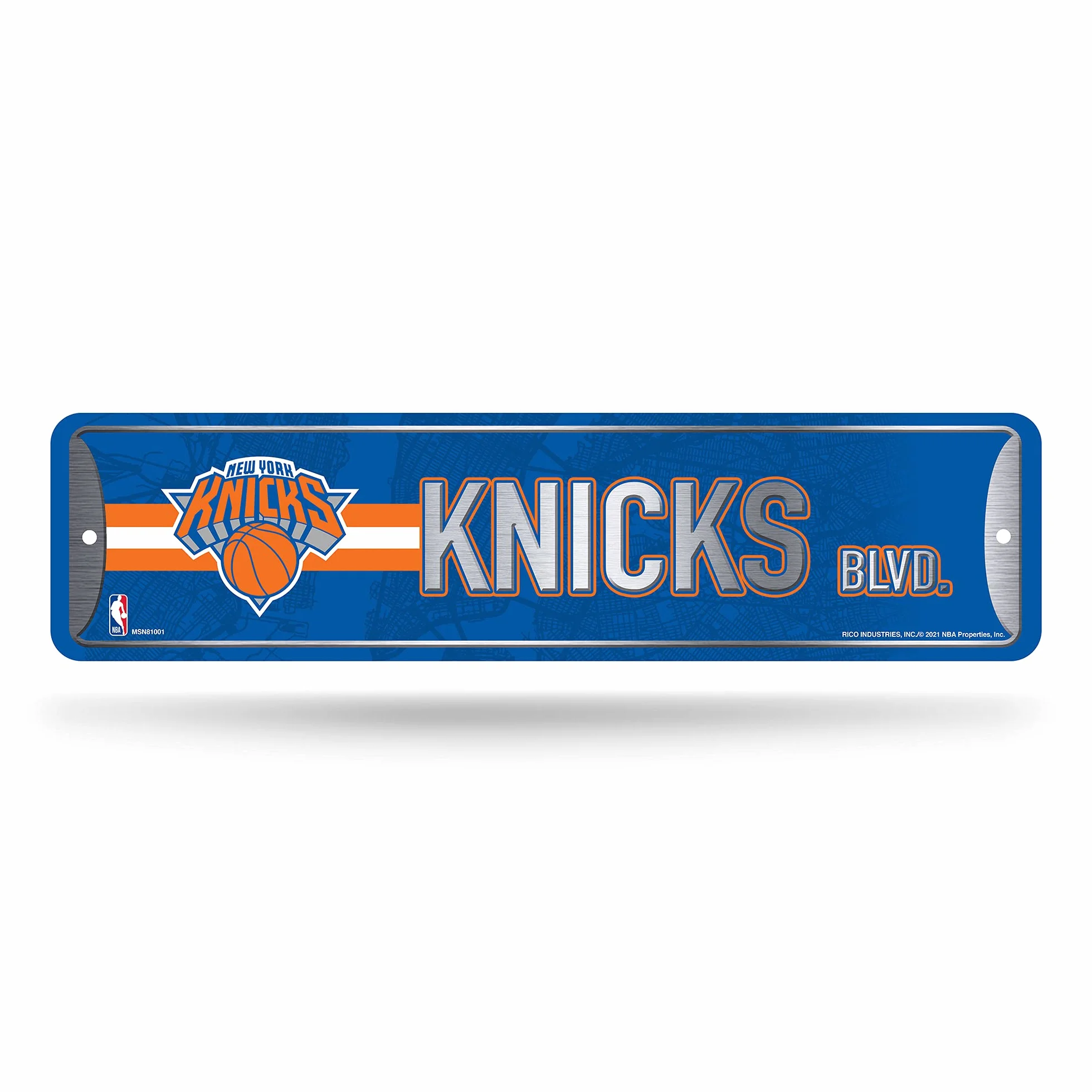 Rico Industries Plaque de rue NBA New York Knicks 10,2 x 38,1 cm