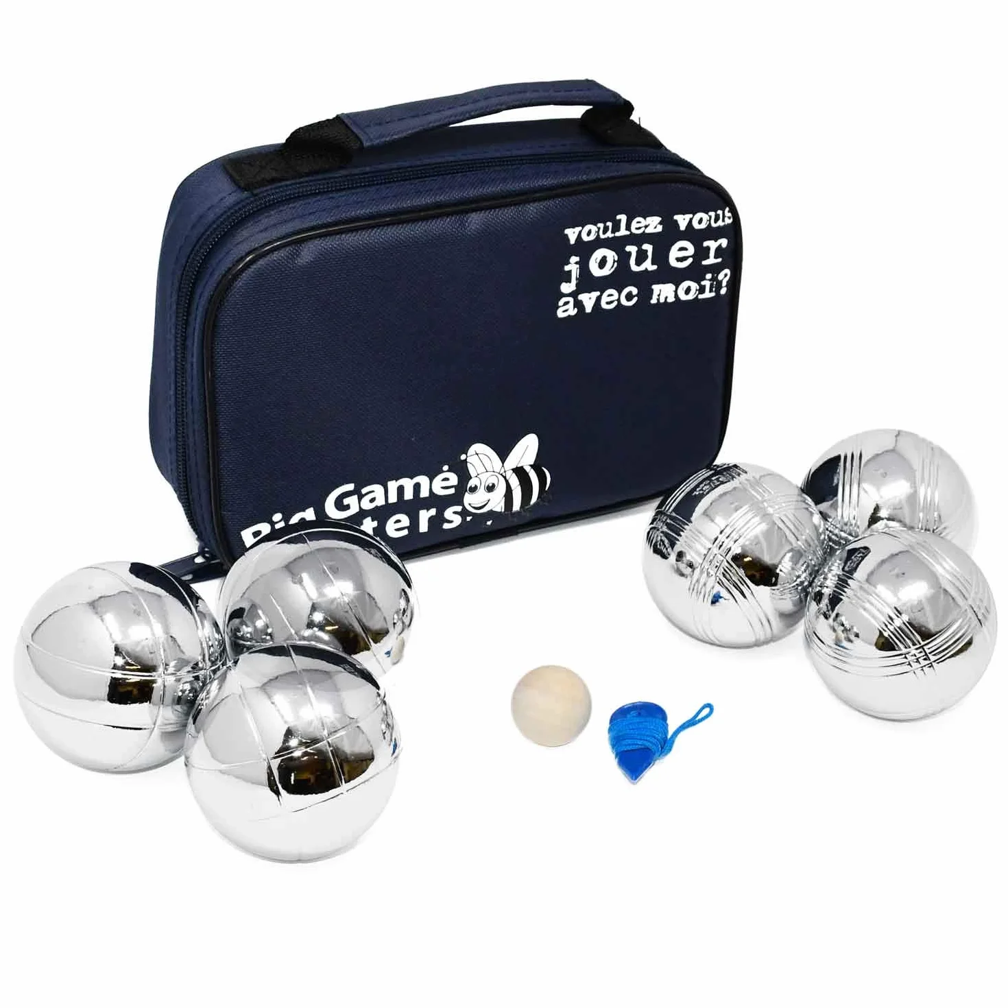 Big Game Hunters Jeu de 6 Boules de Pétanque Antirouille avec Sac en Toile
