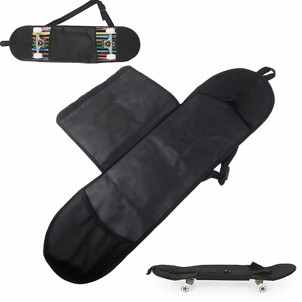 Sac à Dos Imperméable pour Skateboard avec Bretelles Réglables, Noir