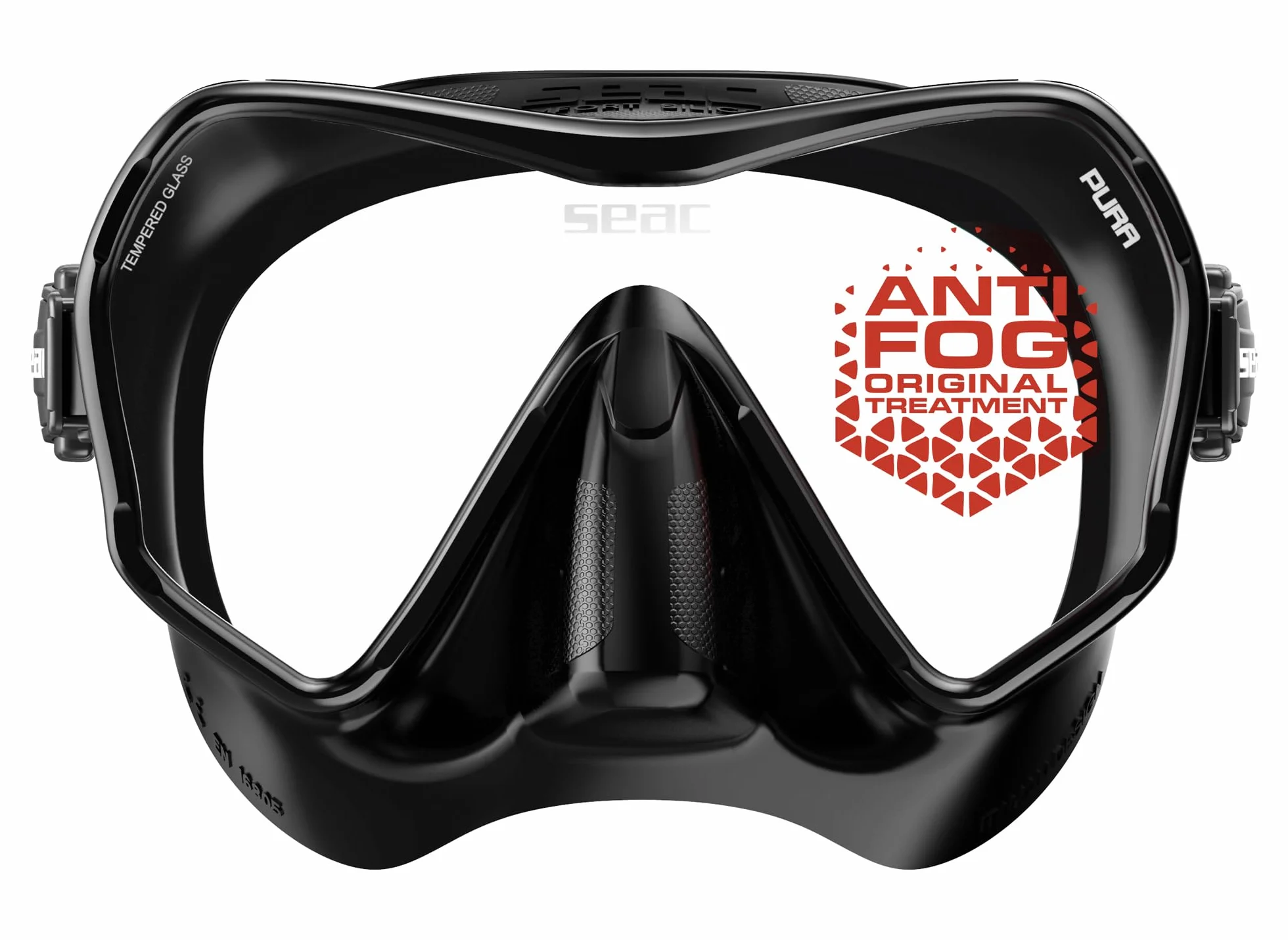 SEAC Pura Masque de Plongée Monoverre Frameless en Silicone Antifog Low Volume