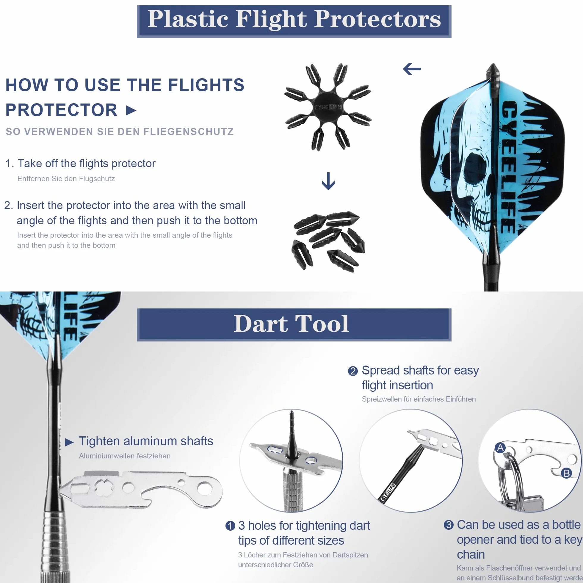 CyeeLife Fléchettes Soft 15/17g Set 12 Pièces pour Cible électronique