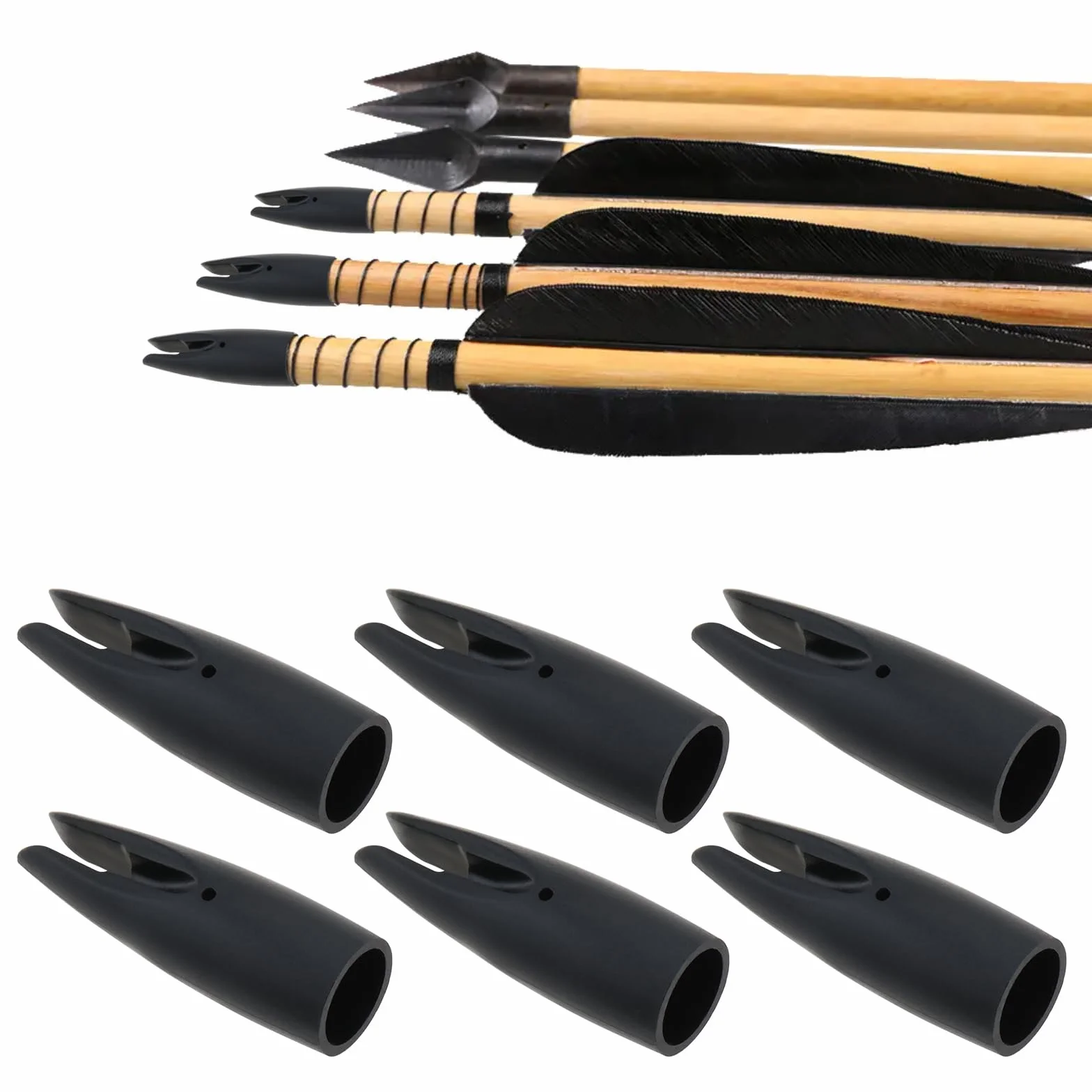 50 Pièces Queue Flèche Tir à l'Arc Carbone Accessoires Chasse
