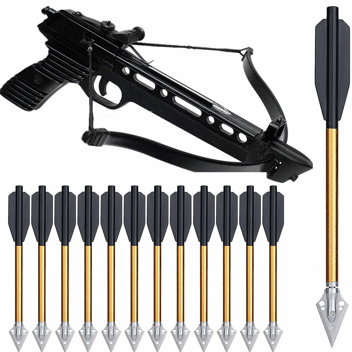 Flèches D'arbalète en Aluminium 6,3 Pouces 50 Livres 80 Livres pour Mini Arbalète Chasse Pistolet 24 Pack