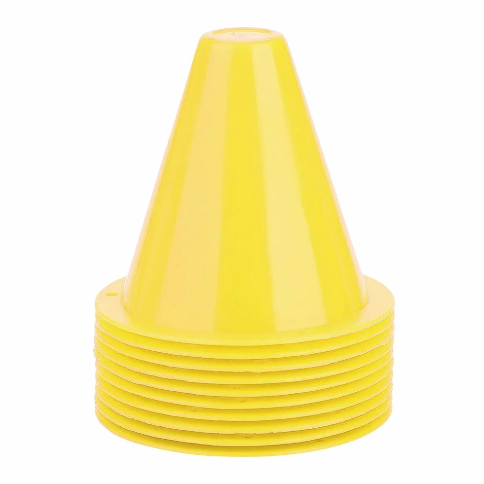 Cone Sport Soccer 10pcs cône d'entraînement de Football Barrières en Plastique Porte-marqueur