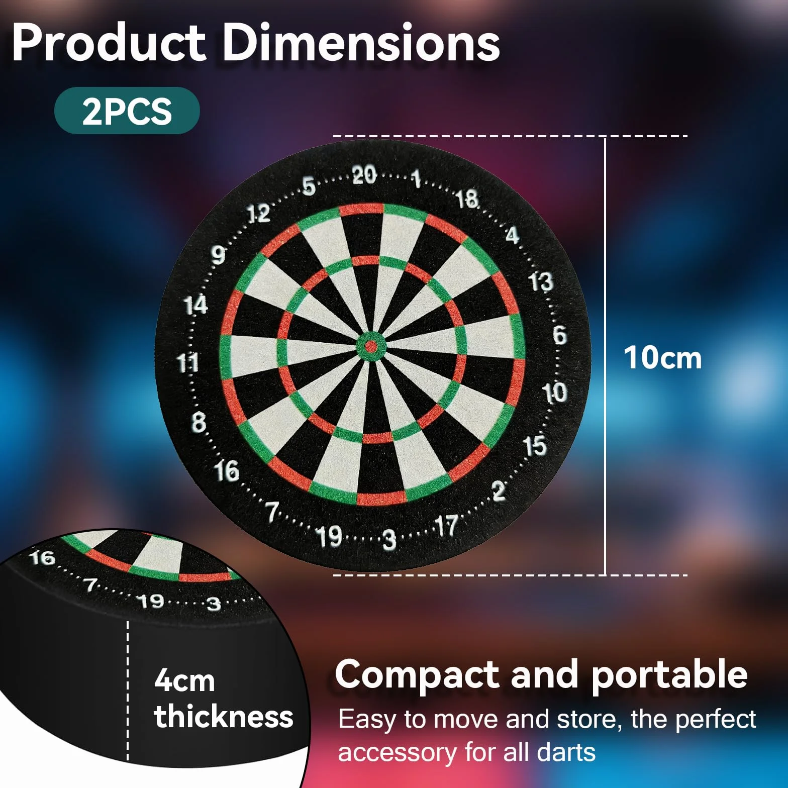 Support Fléchette Souple 100x40mm, Support Cible Fléchettes Portable Mini Dart Dock pour Aiguilles Souples et Acier