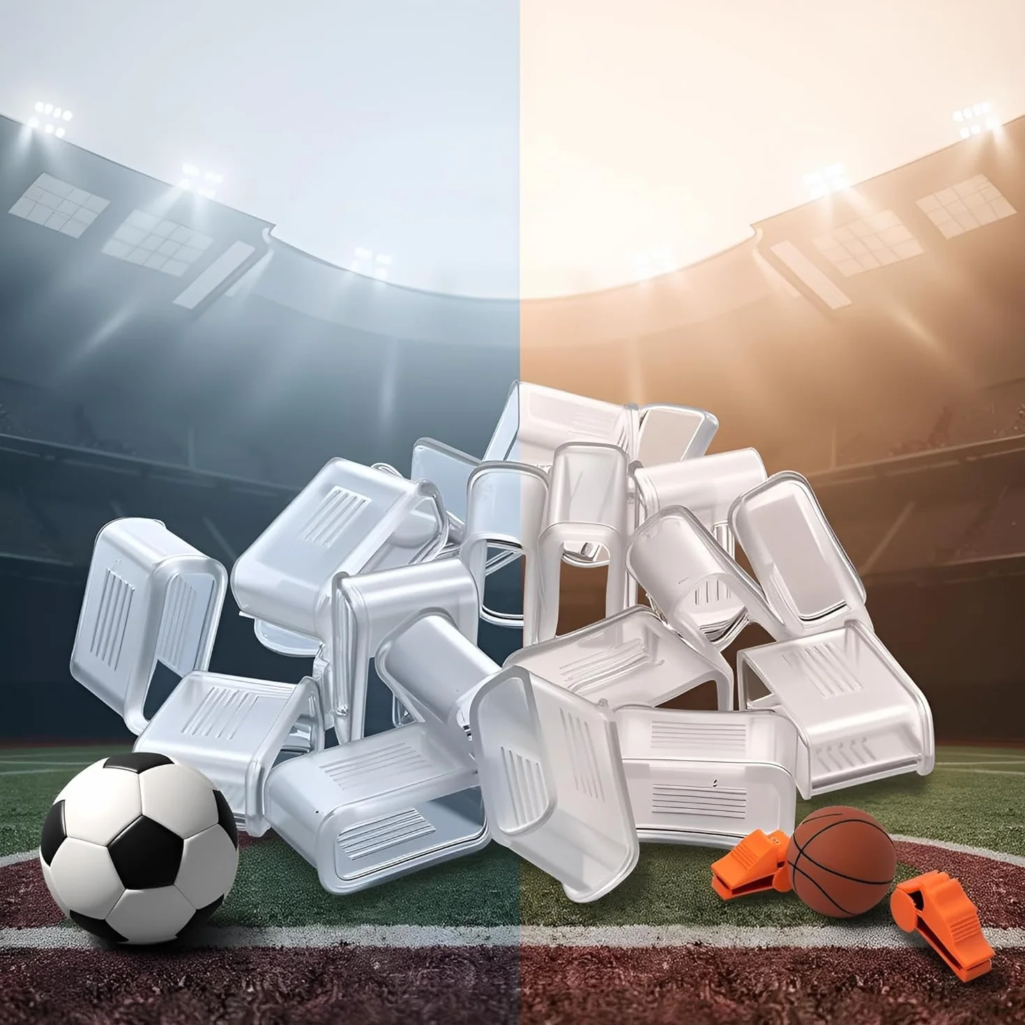 Lot de 10 protège-pipes transparents pour sport football sifflet entraîneurs arbitres