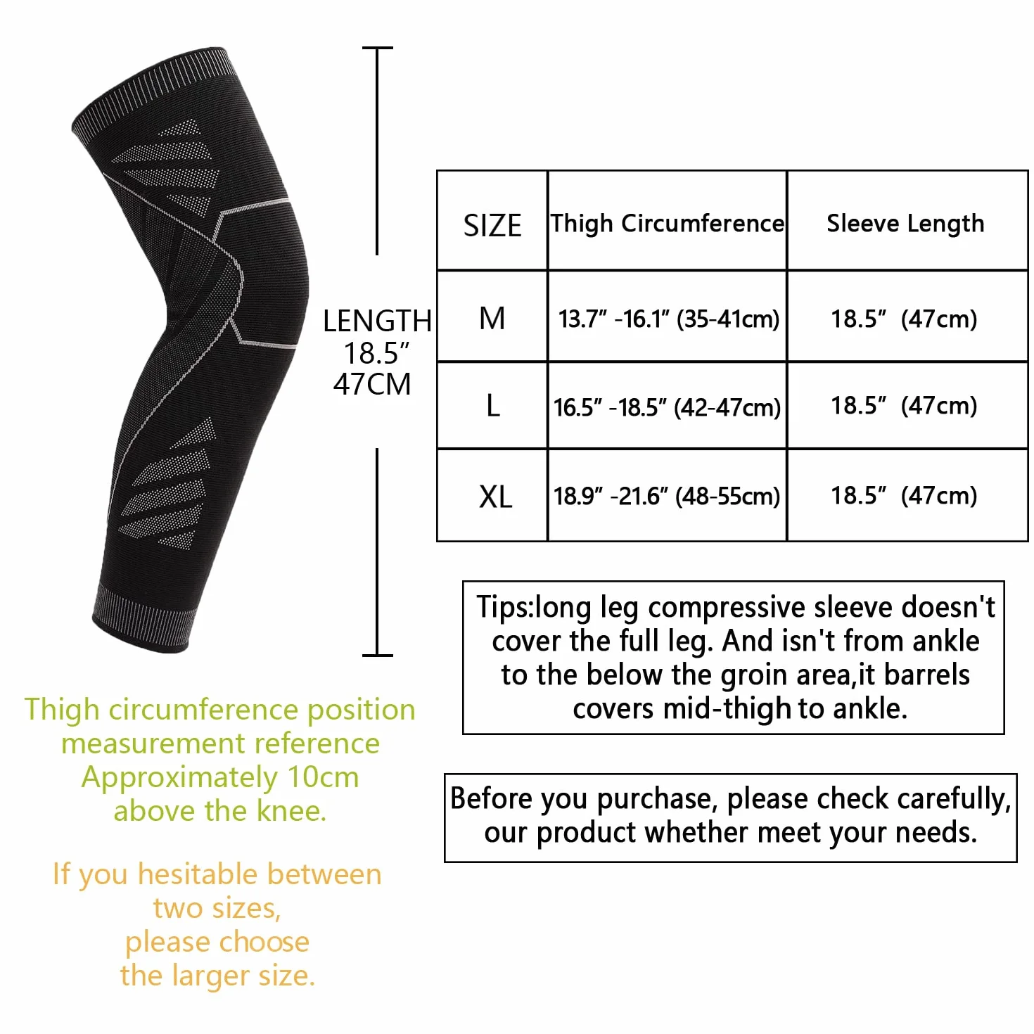 Compression Genouillère Manchon Jambe Pleine Longueur Antidérapant Respirante Cycliste Course Cyclisme Jogging Fitness Basketball