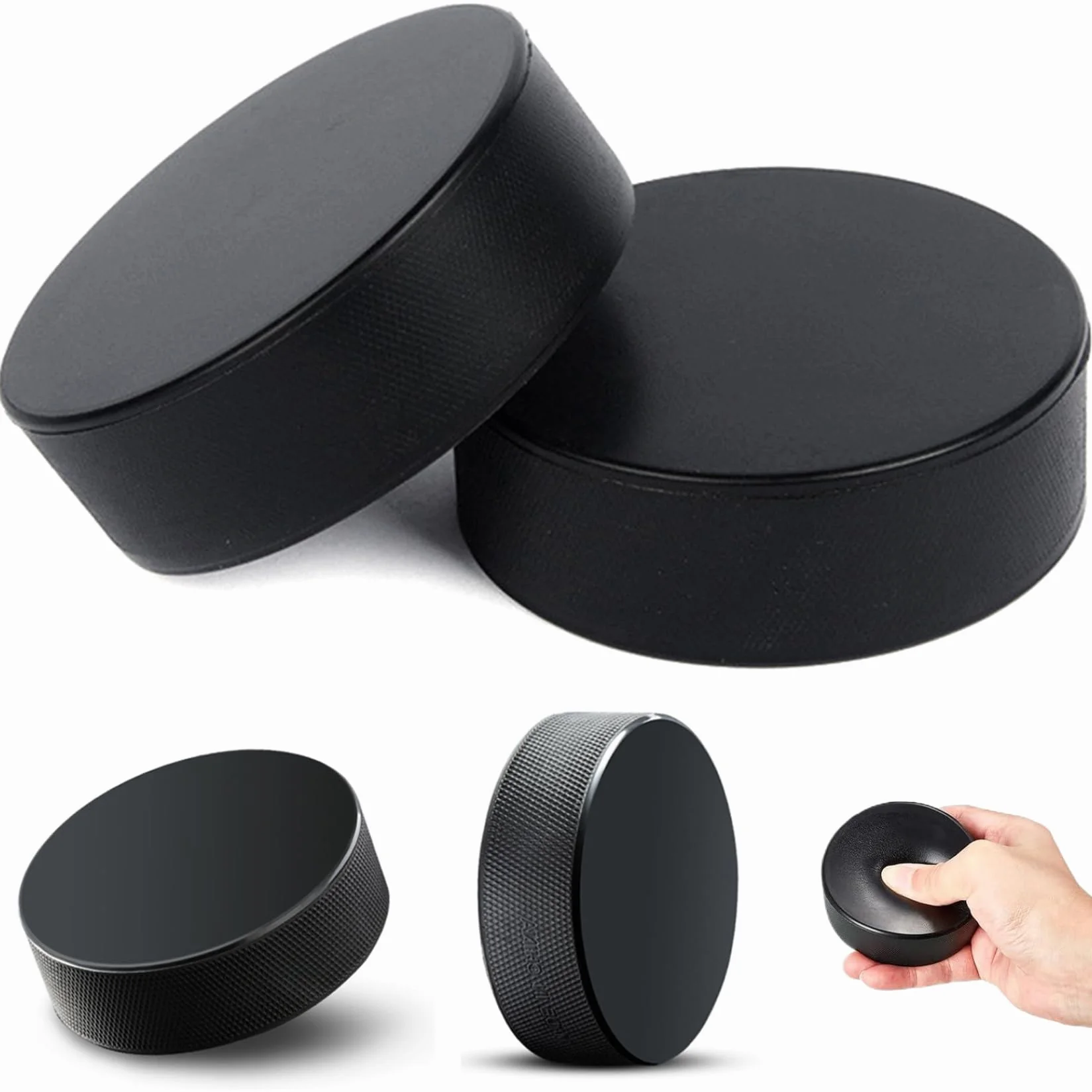 NIDONE Foam Ice Hockey Pucks 4pcs Hockey de Glace Résistant aux Usures Léger Entraînement Intérieur