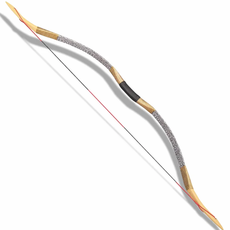 Arc Traditionnel Longbow Fait à la Main 25-40lbs Classique Chasse Cheval Plein air Cible Noir 25LBS