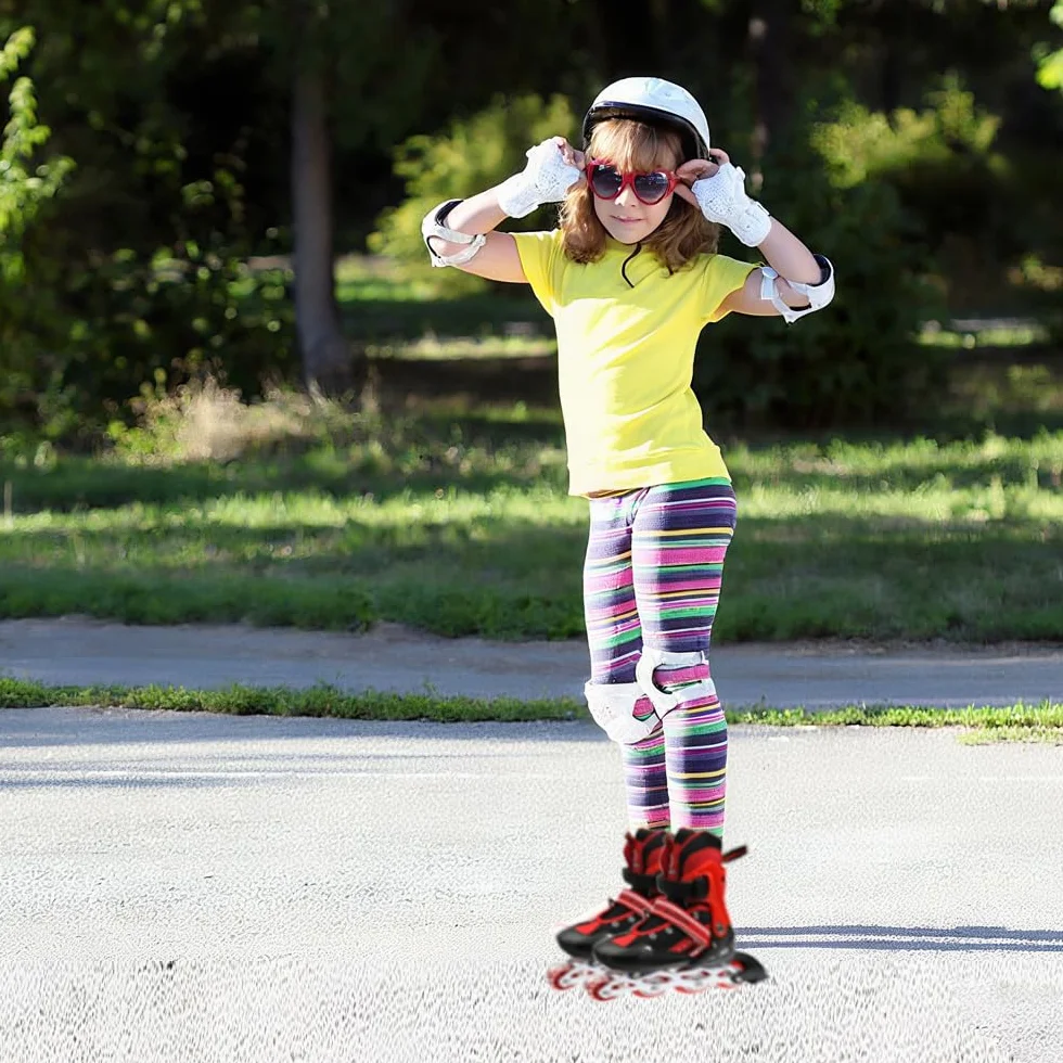 Patins à roulettes pour Enfants Filles et garçons Taille réglable Intérieur Extérieur