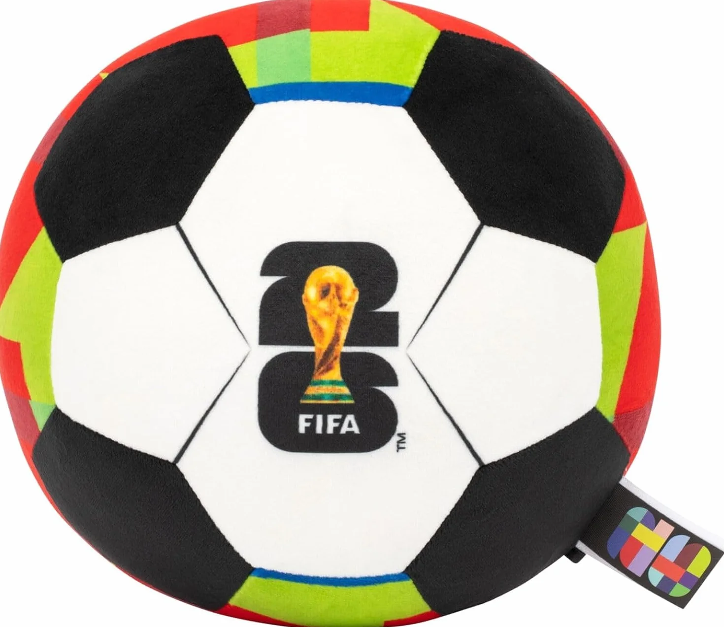 Jazwares Ballon de football FIFA en peluche rouge 22,9 cm Peluche douce Coupe du Monde Motif officiel FIFA