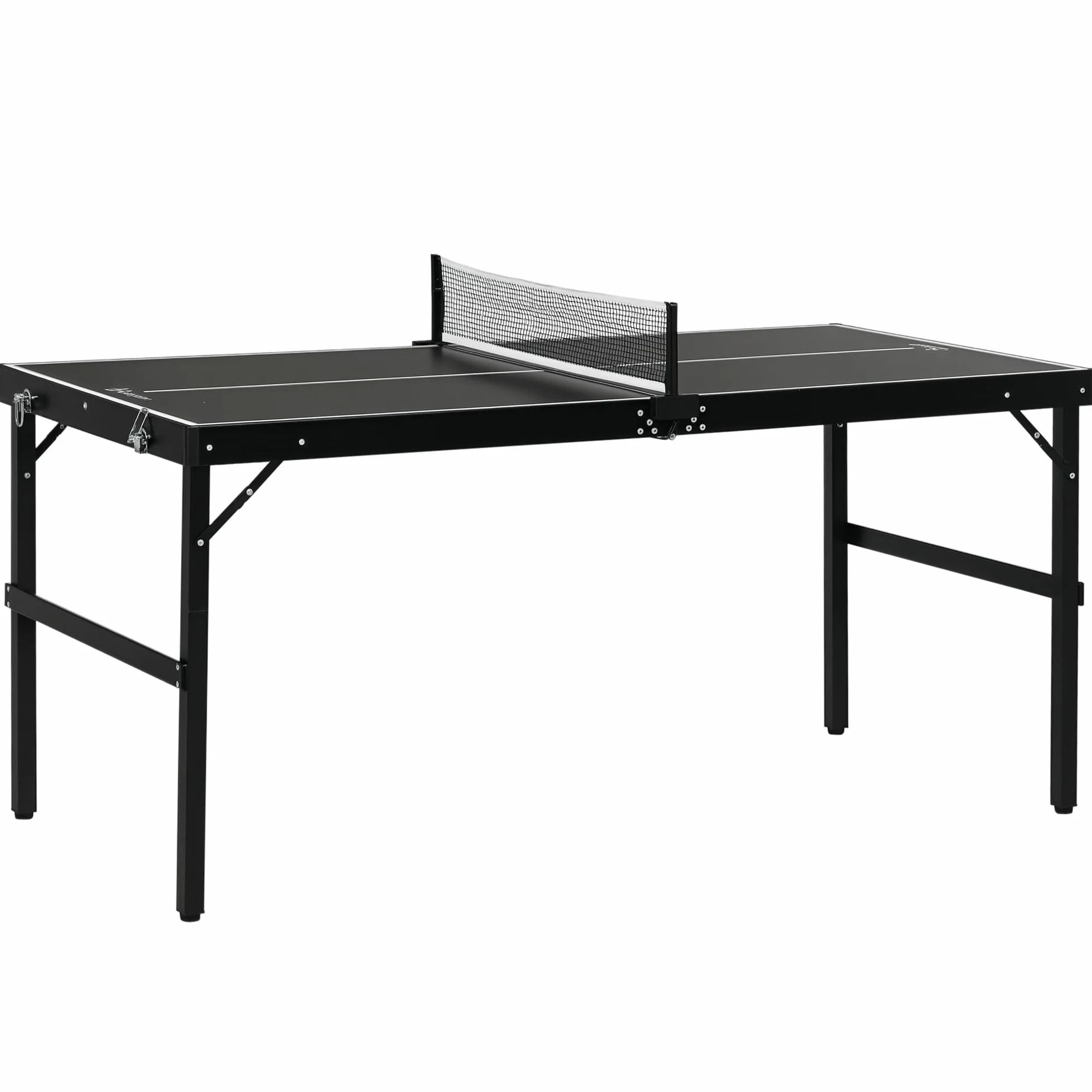 SPORTNOW Mini Table de ping-pong Pliable avec Filet Aluminium Noir Jeu de Tennis de Loisirs pour la Maison