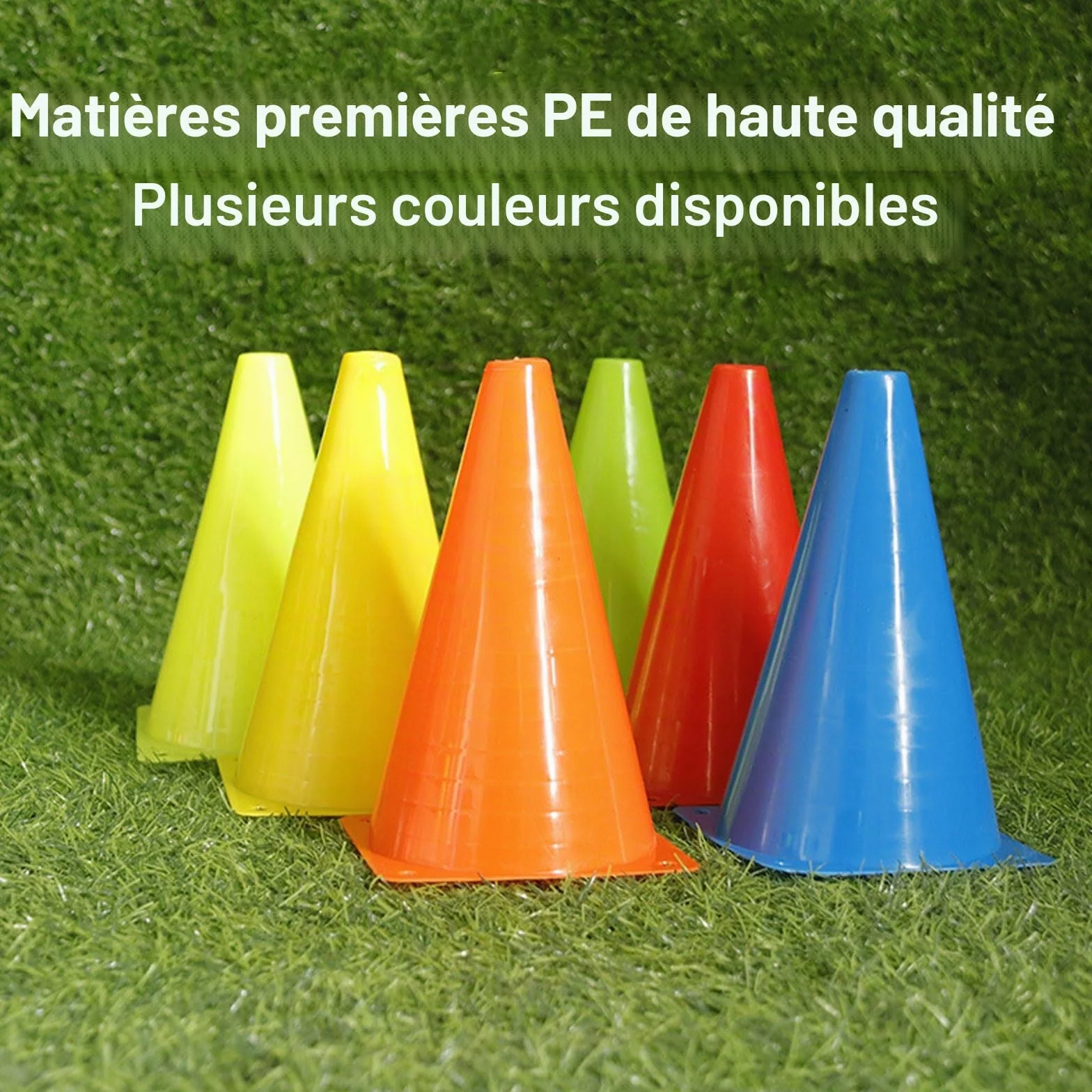 Cônes de Signalisation 17,5cm 6 Couleurs Plot Sport Football Entrainement
